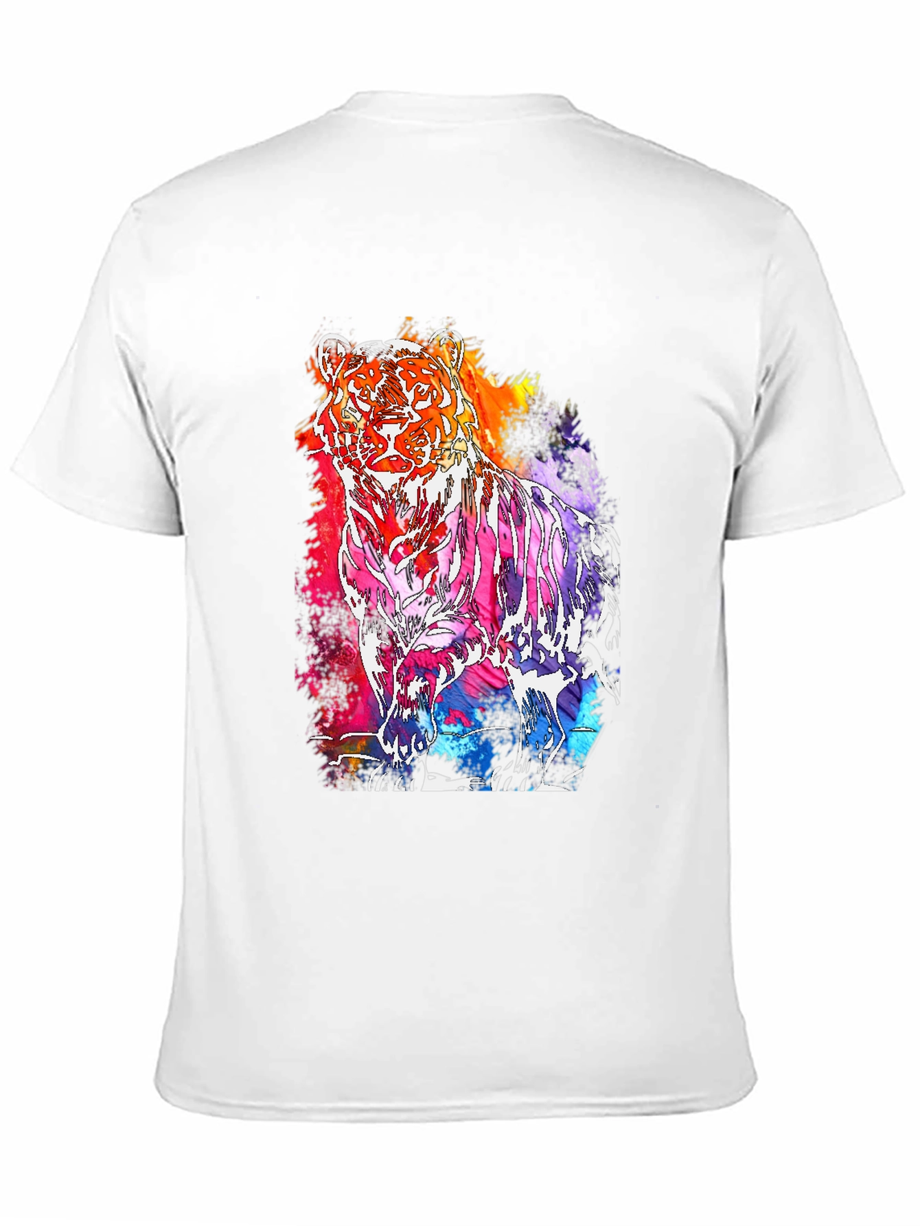 Vibrant Tiger Graphic Tee - Mens Black T-Shirt
