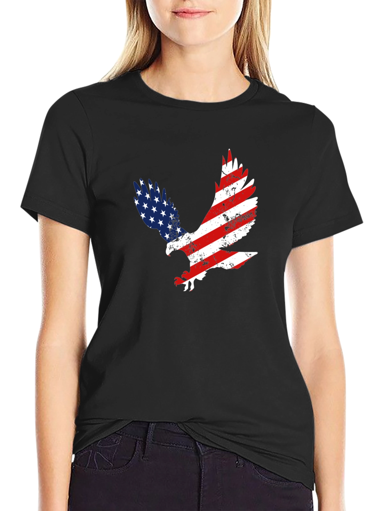 American Flag Eagle Graphic T-Shirt