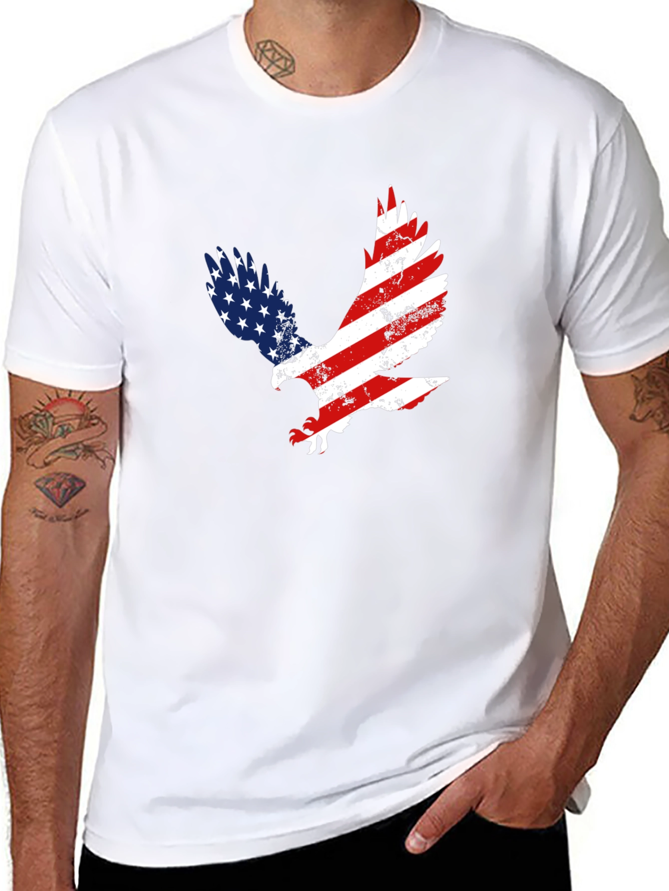 American Flag Eagle Graphic T-Shirt