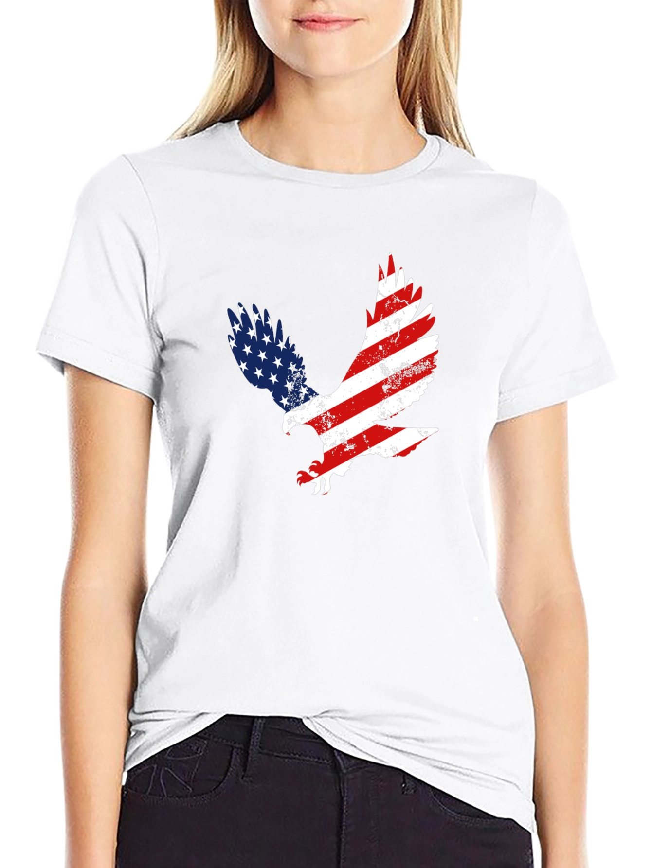 American Flag Eagle Graphic T-Shirt