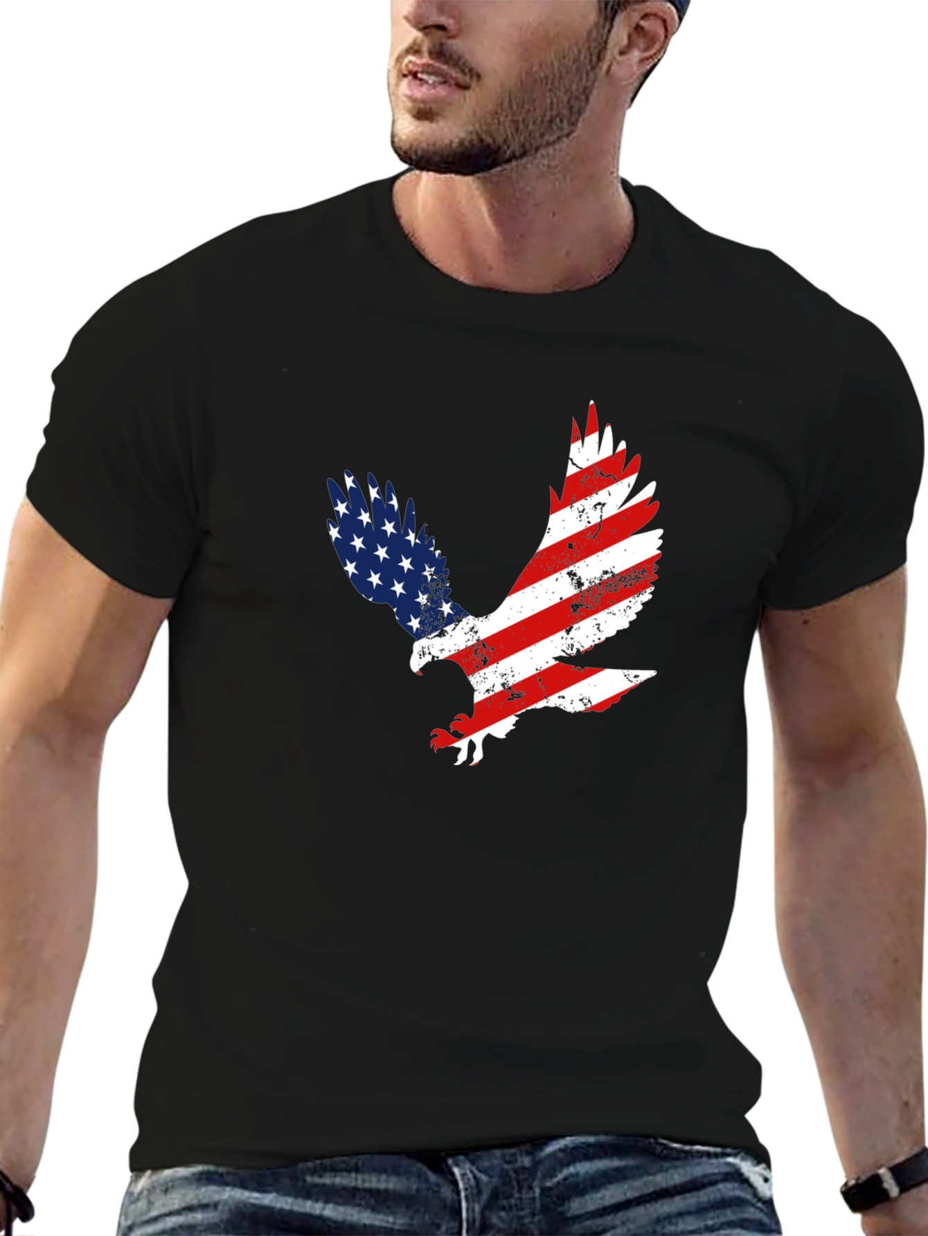 American Flag Eagle Graphic T-Shirt
