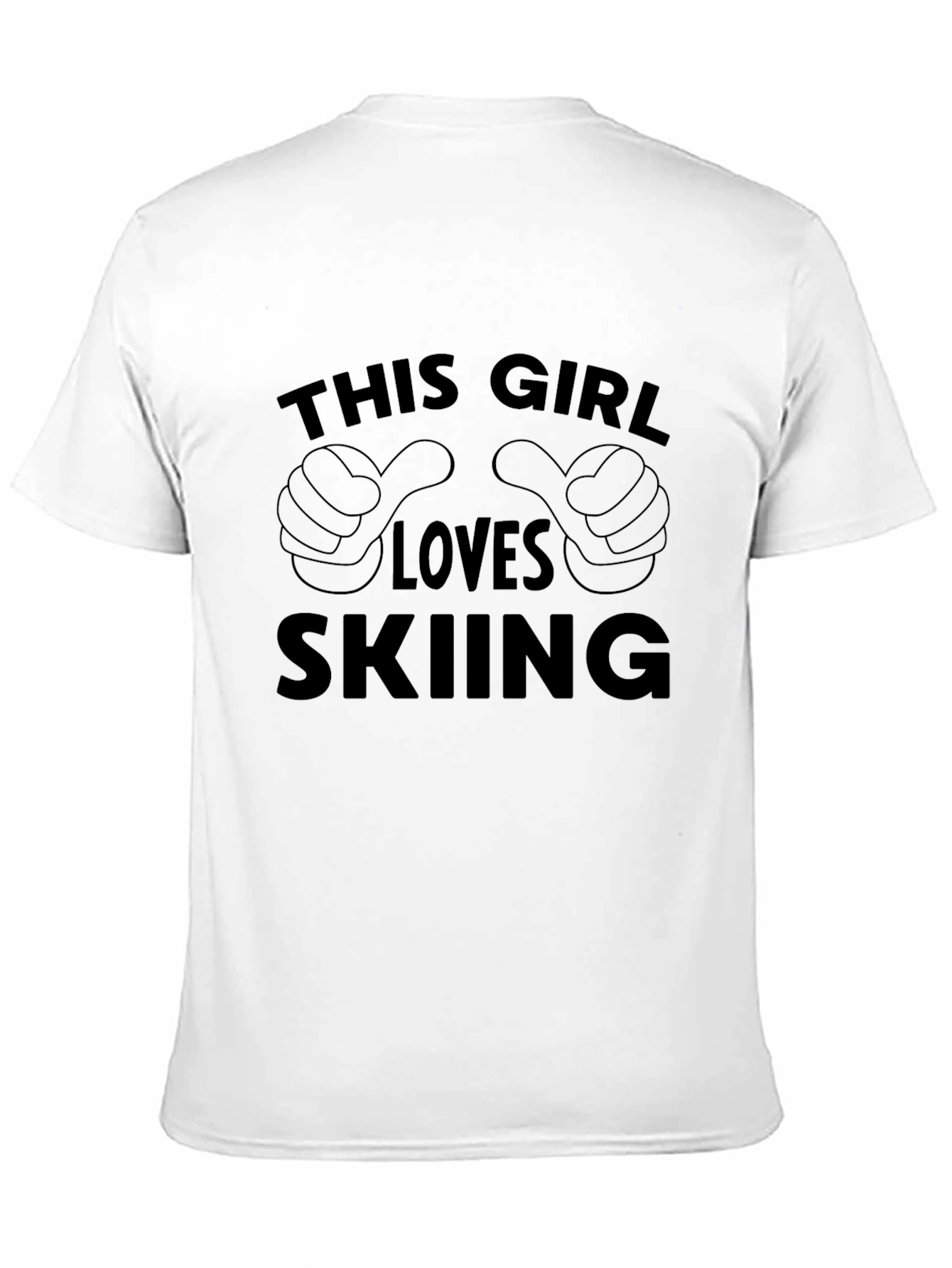 This Girl Loves Skiing Black Graphic T-Shirt
