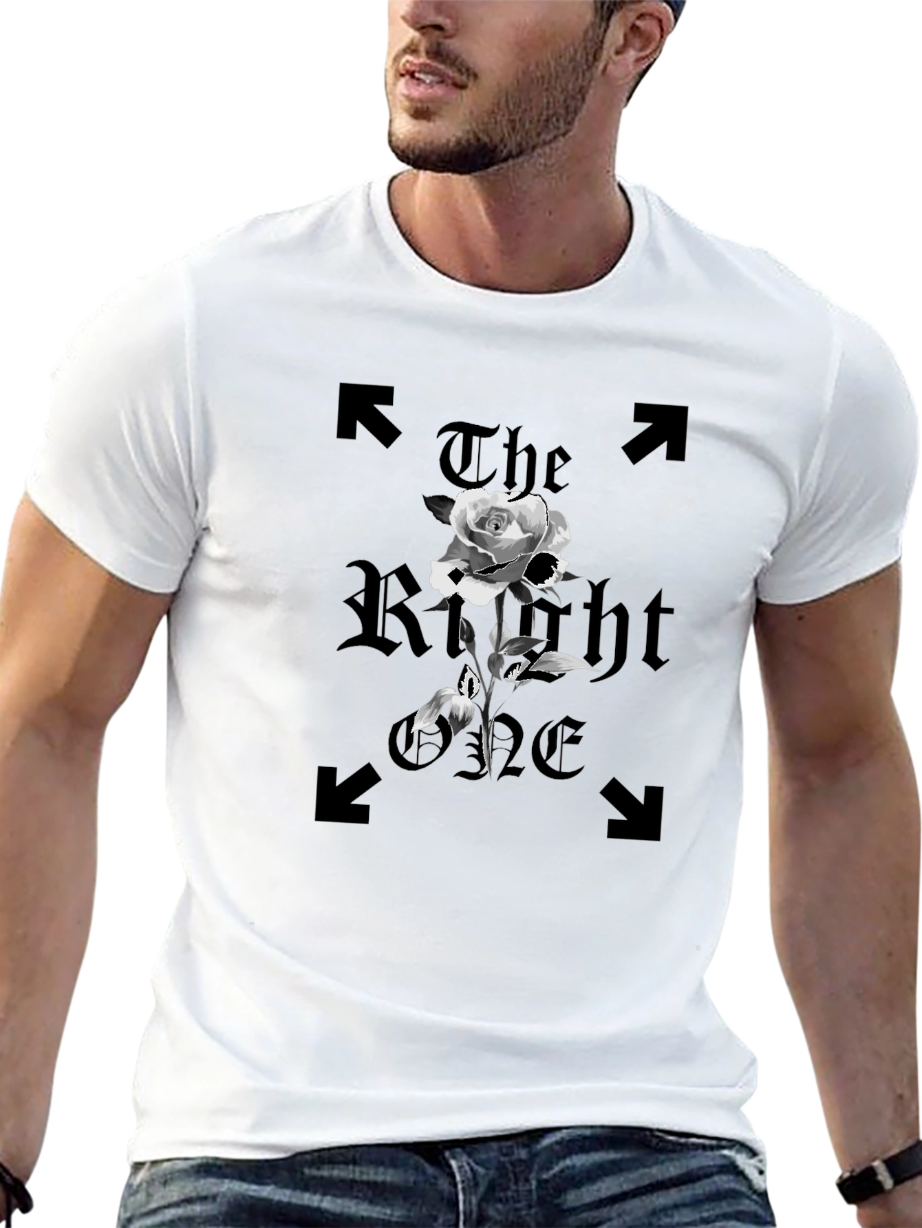 The Right One Rose Graphic Tee - Black
