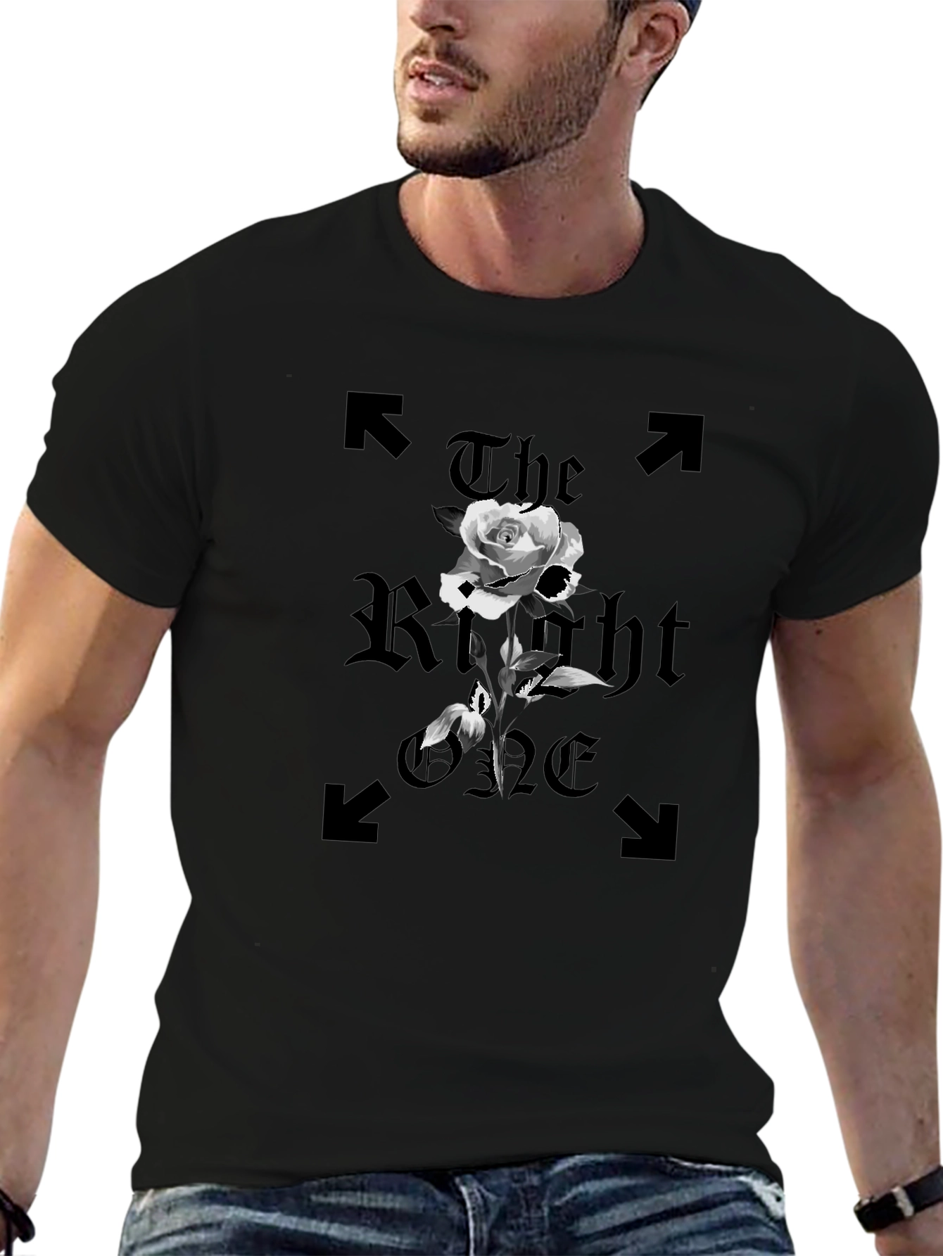 The Right One Rose Graphic Tee - Black