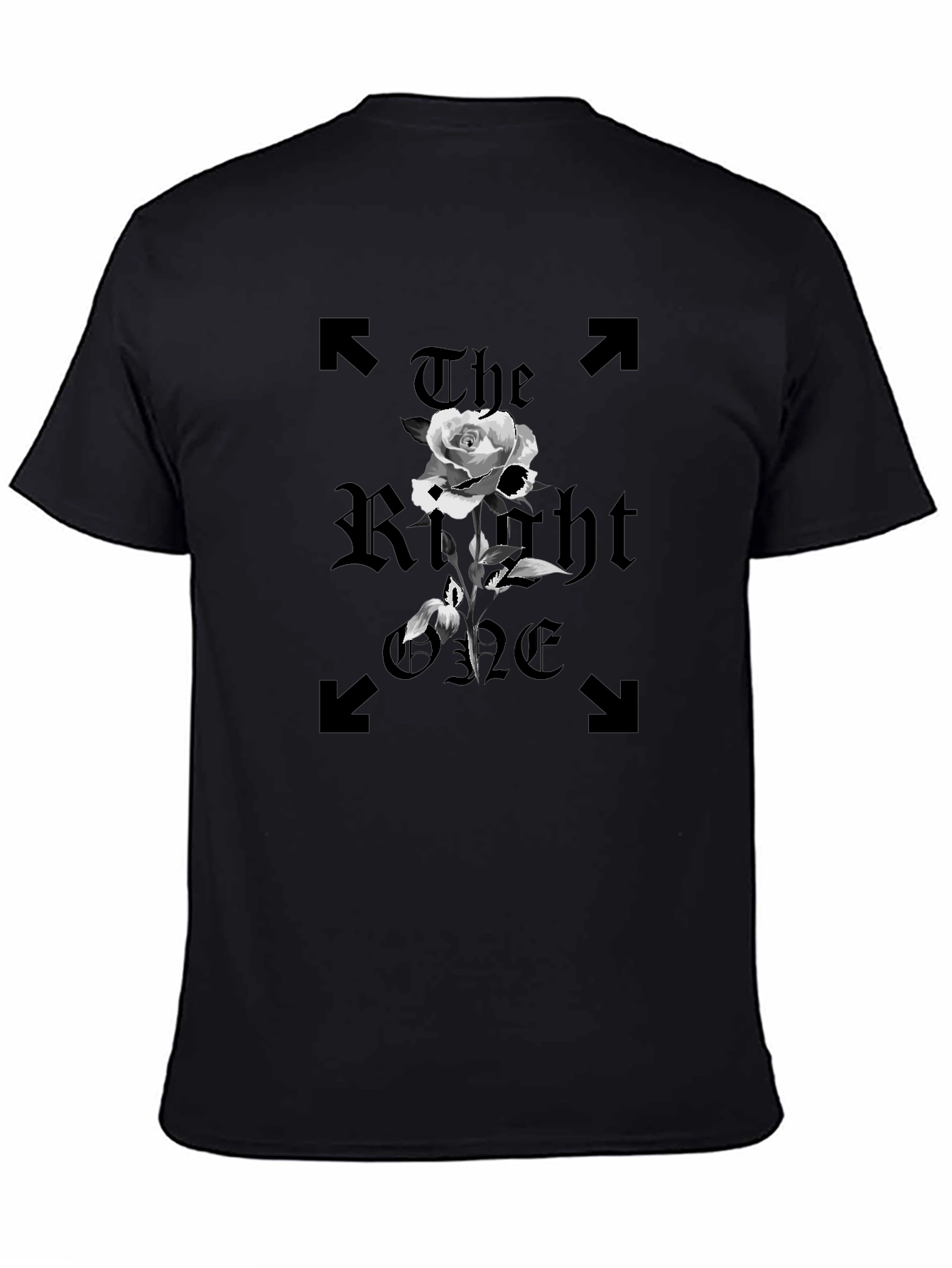 The Right One Rose Graphic Tee - Black