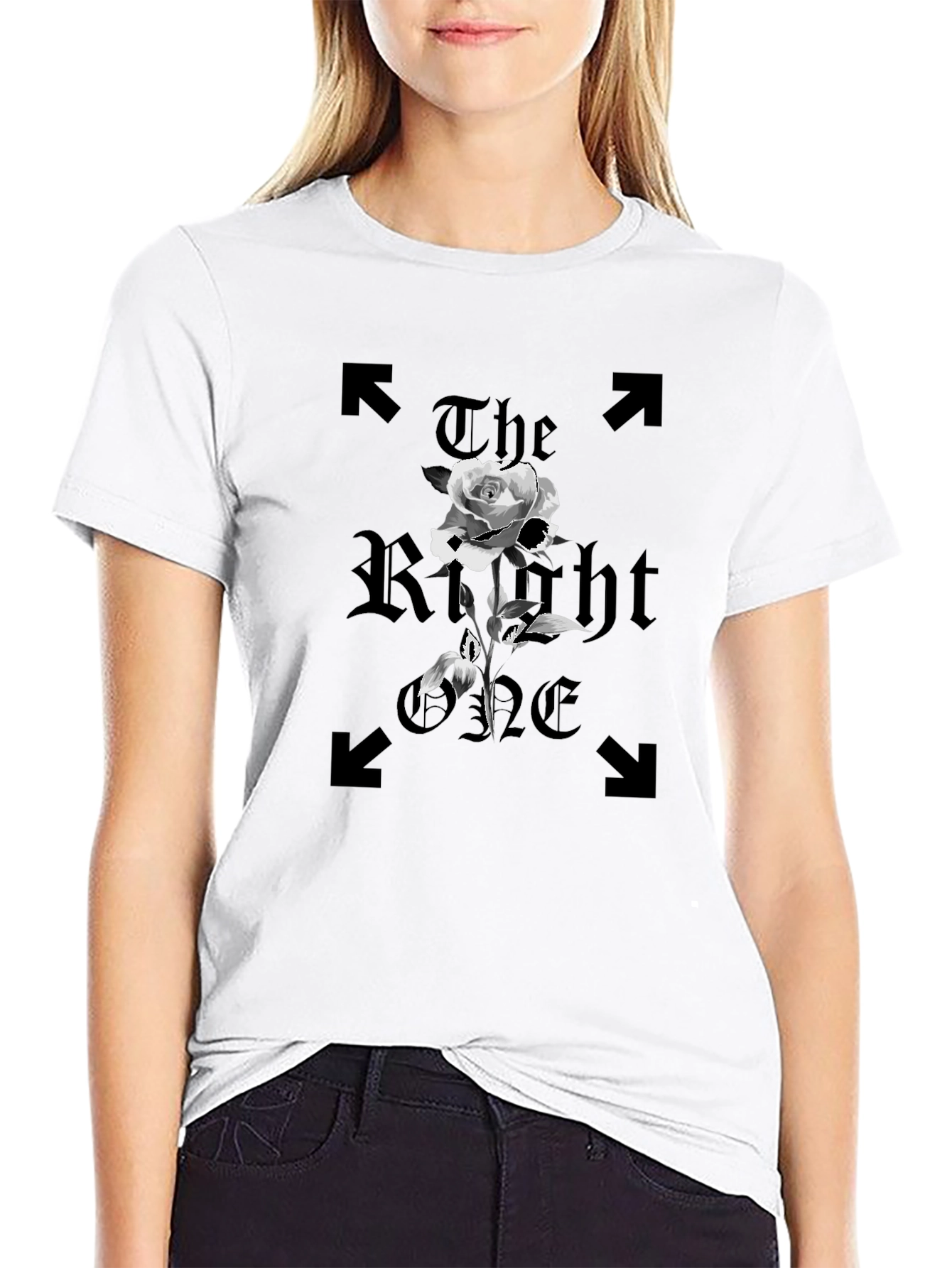 The Right One Rose Graphic Tee - Black