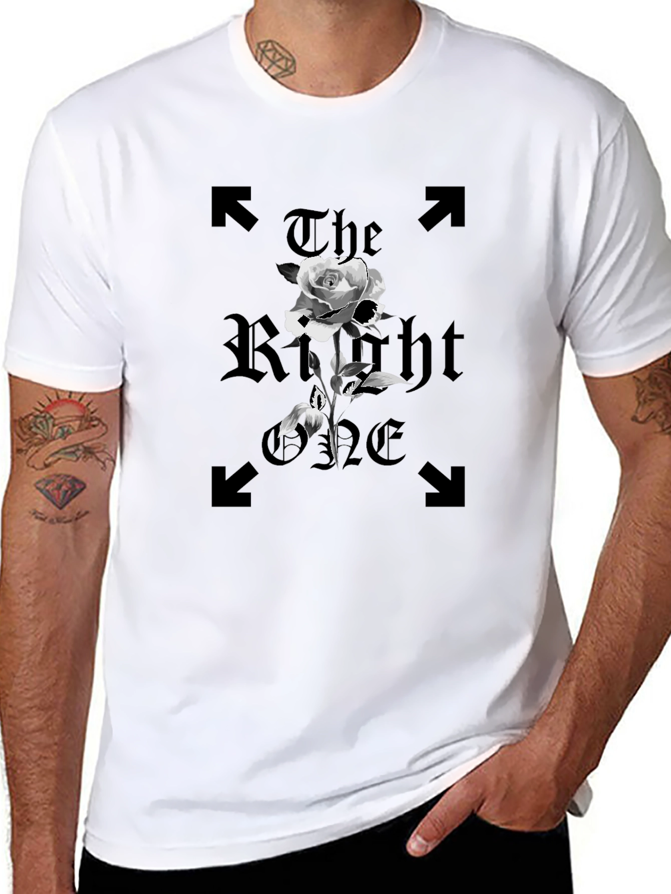 The Right One Rose Graphic Tee - Black