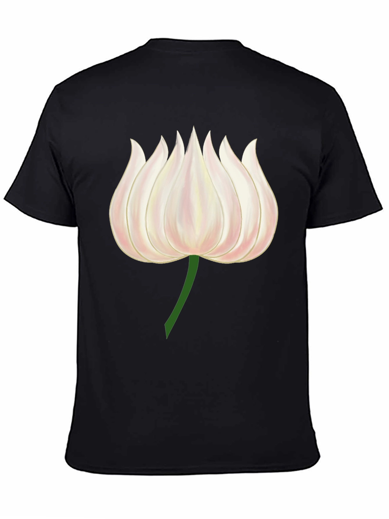 Lotus Flower Graphic Tee - Modern Black T-Shirt