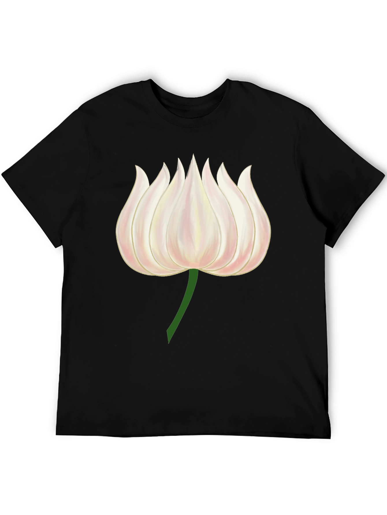 Lotus Flower Graphic Tee - Modern Black T-Shirt