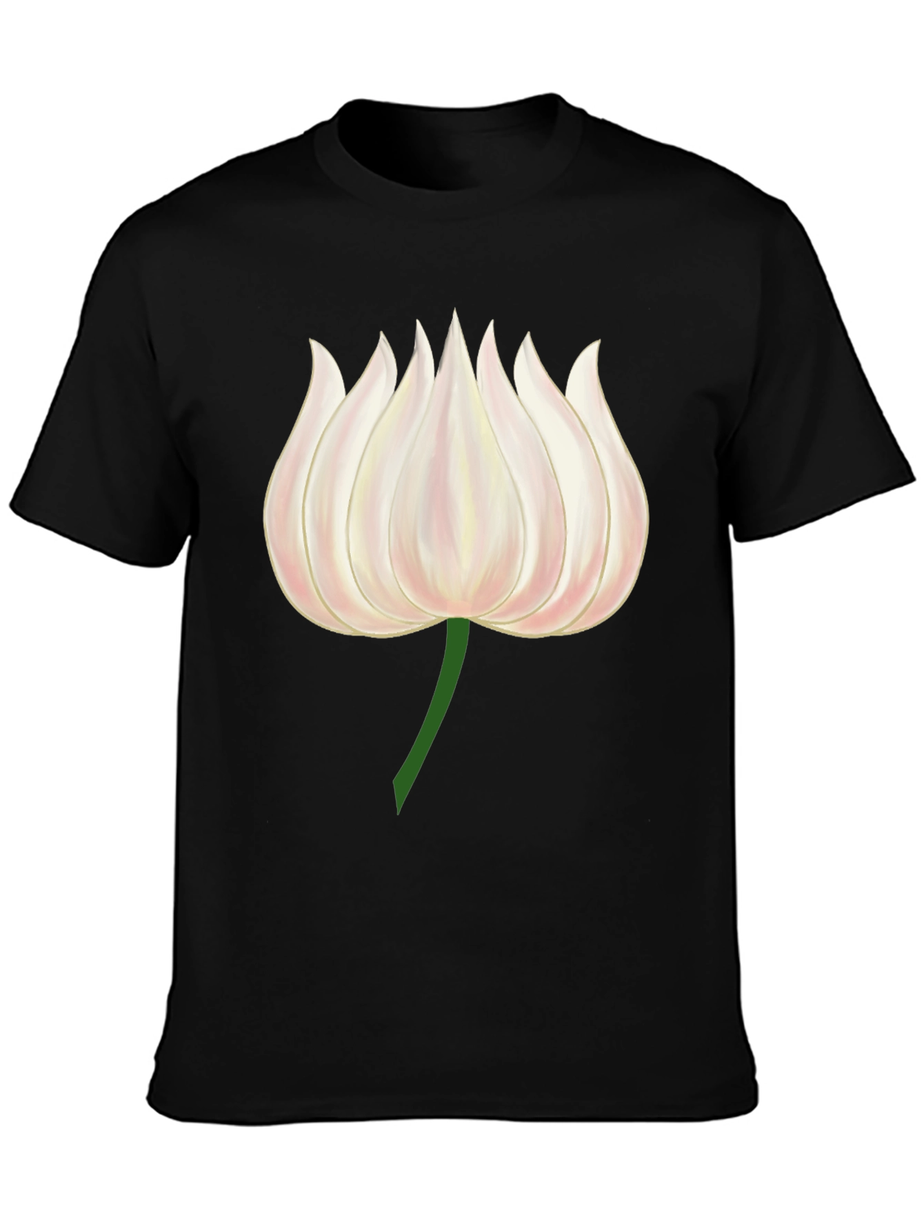 Lotus Flower Graphic Tee - Modern Black T-Shirt