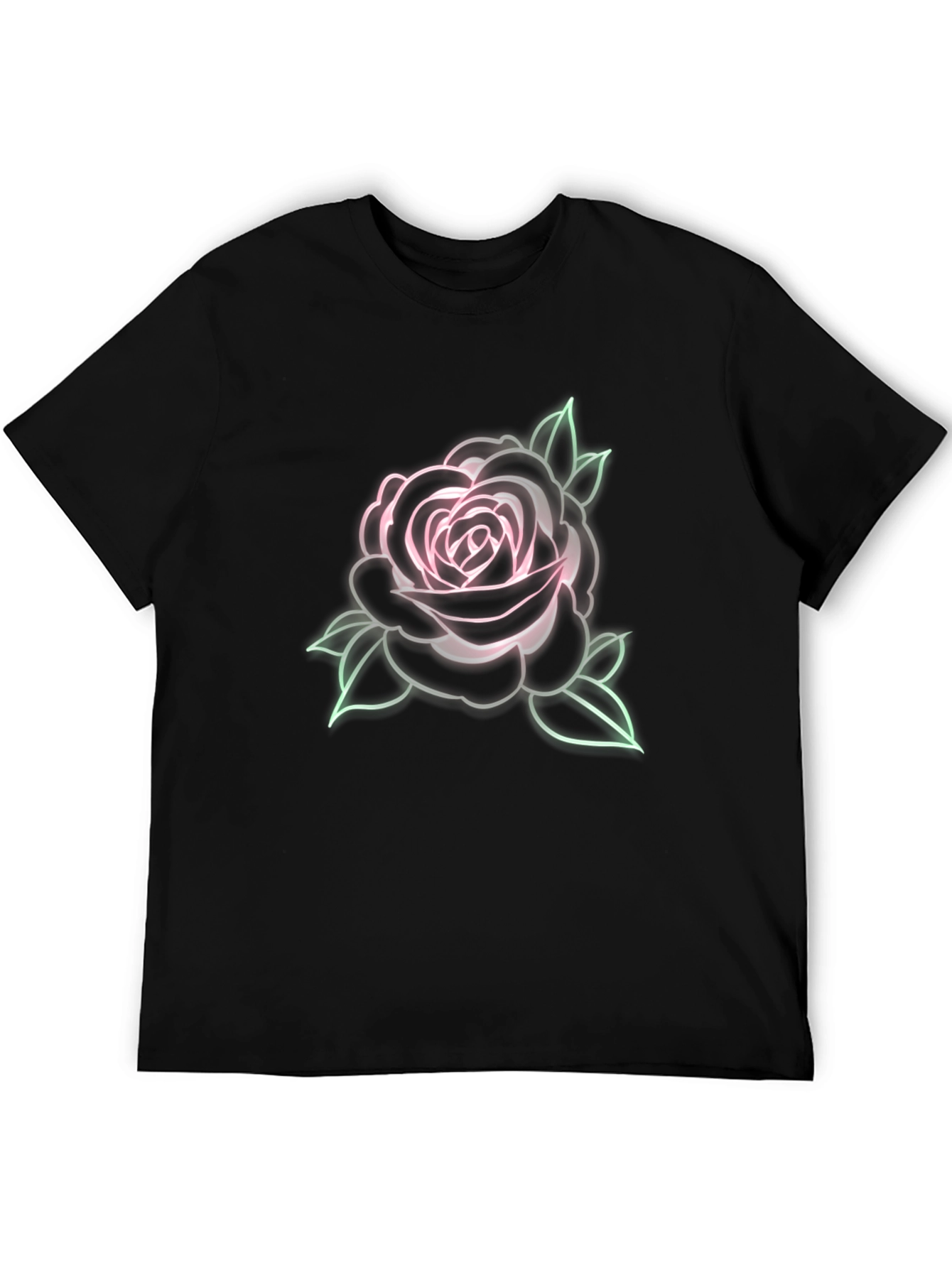 Neon Rose Graphic T-Shirt - Stylish Casual Wear