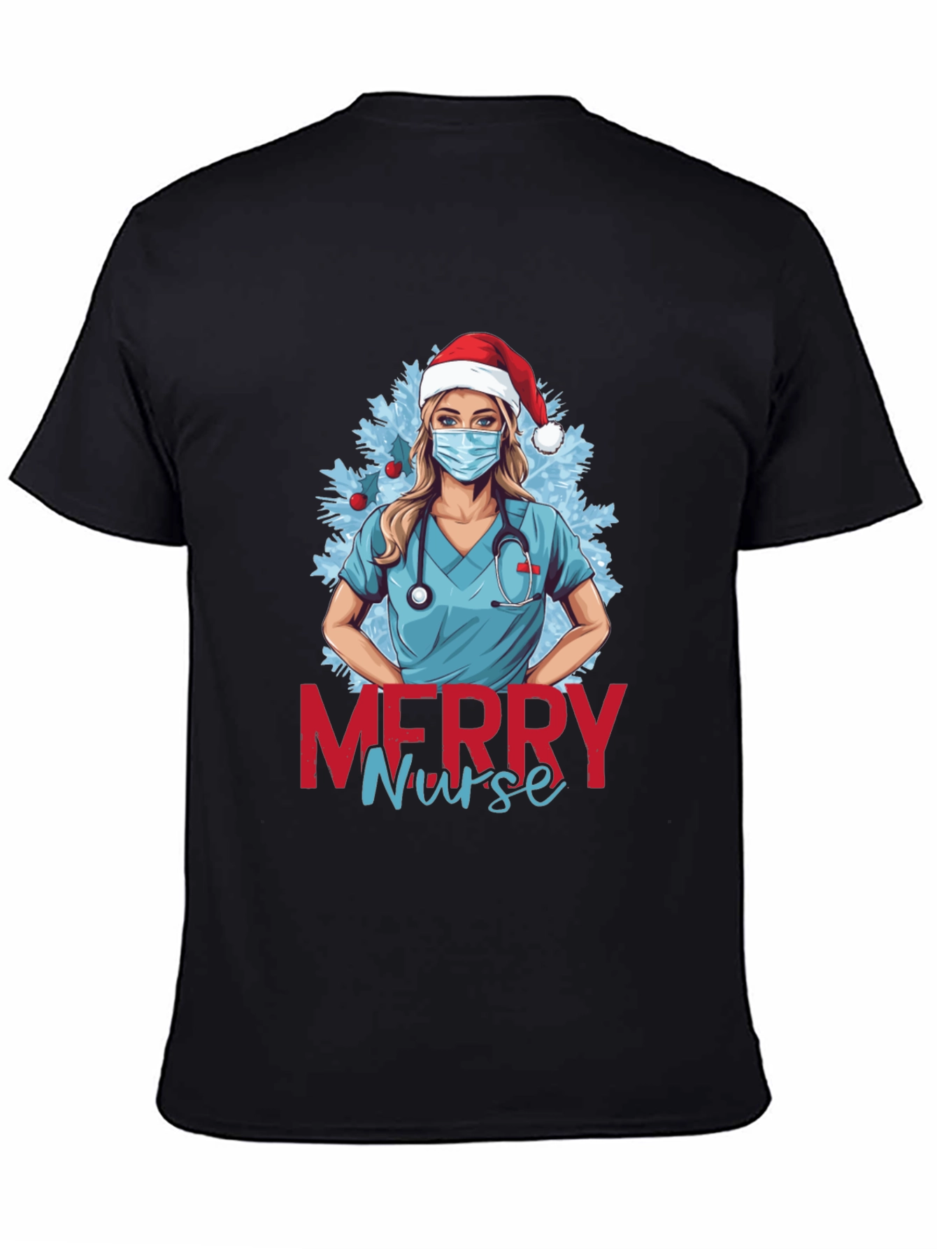 Merry Nurse Christmas Graphic T-Shirt
