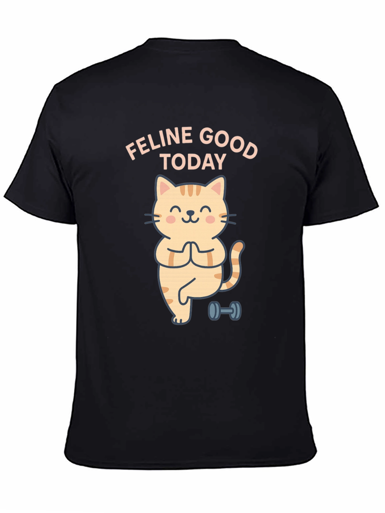 Feline Good Today Cat Yoga Black T-Shirt