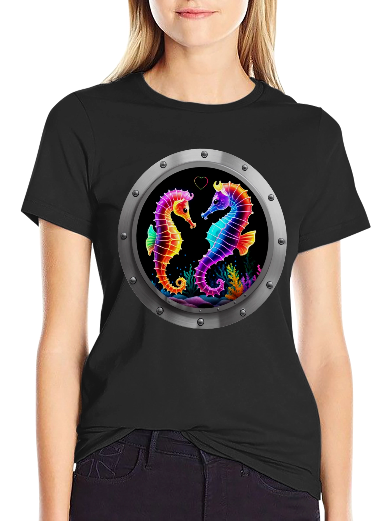 Rainbow Seahorse Love T-Shirt