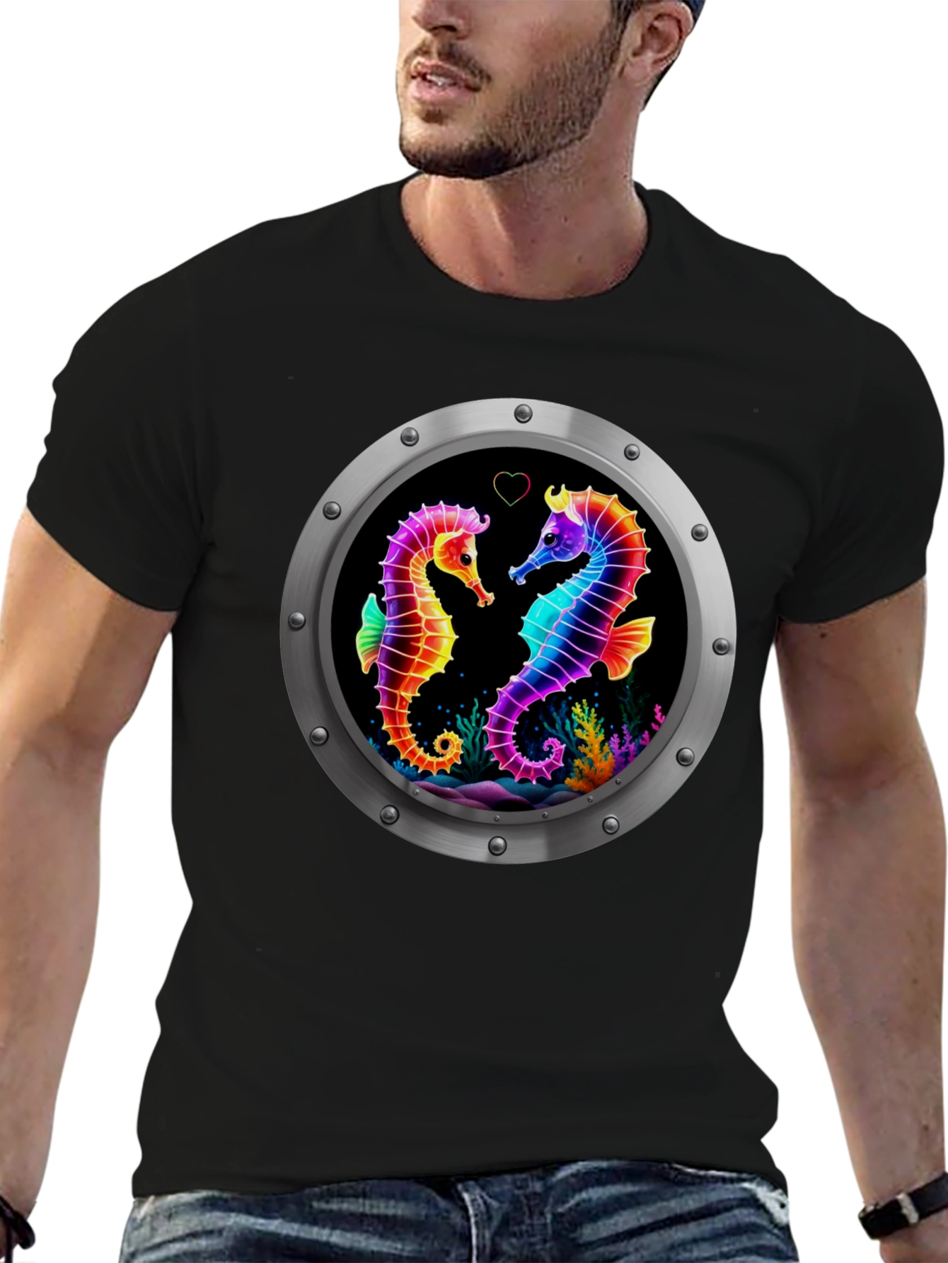 Rainbow Seahorse Love T-Shirt
