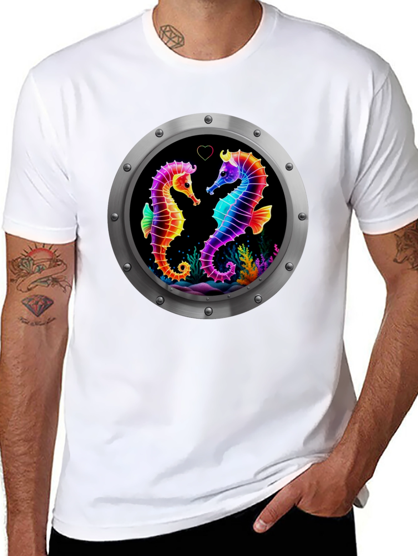 Rainbow Seahorse Love T-Shirt