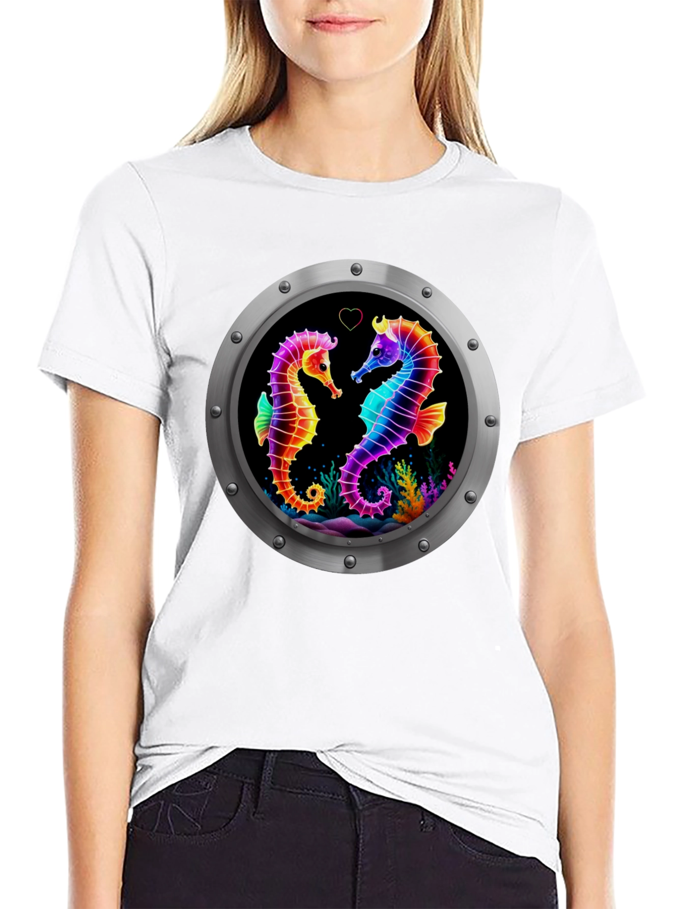 Rainbow Seahorse Love T-Shirt