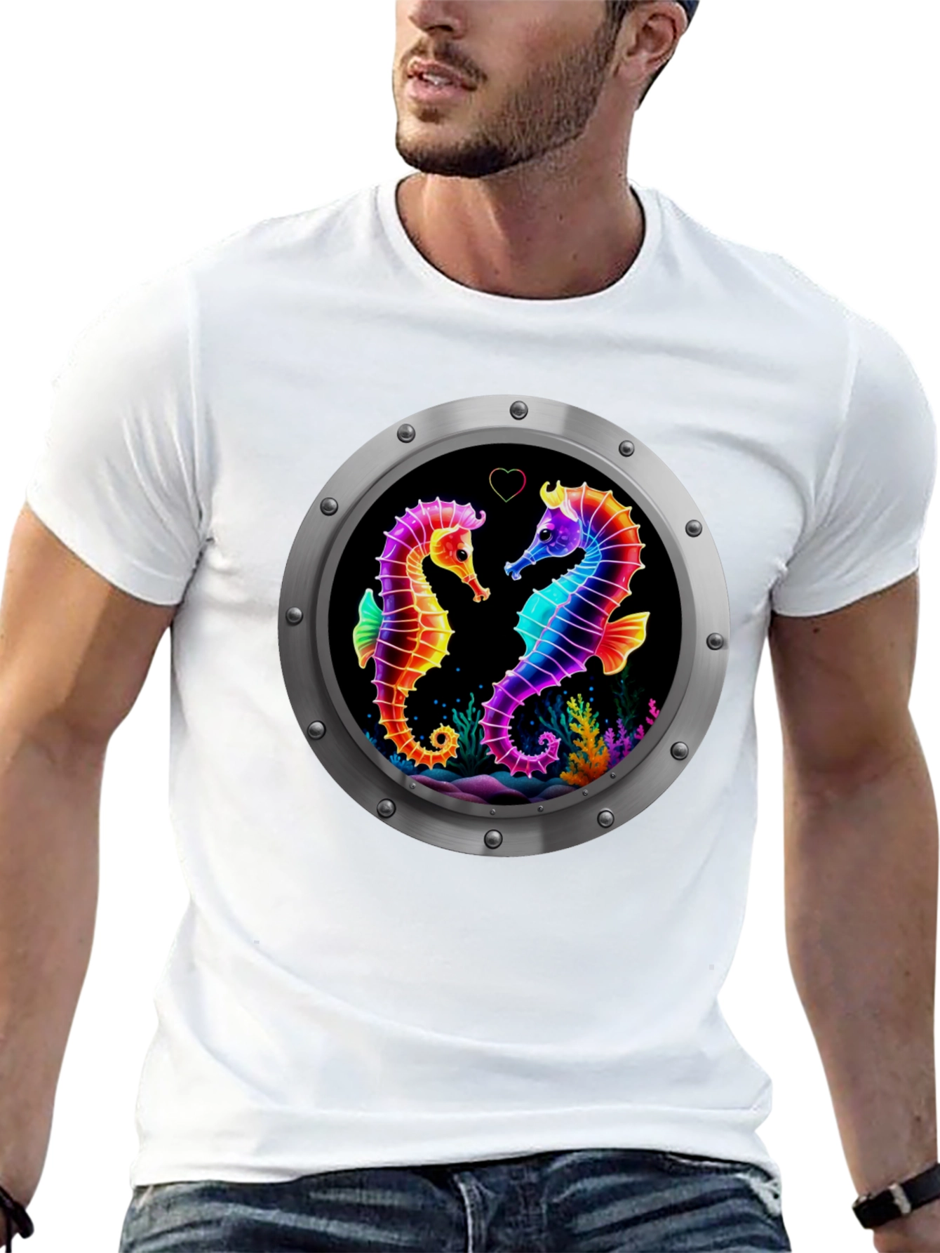 Rainbow Seahorse Love T-Shirt