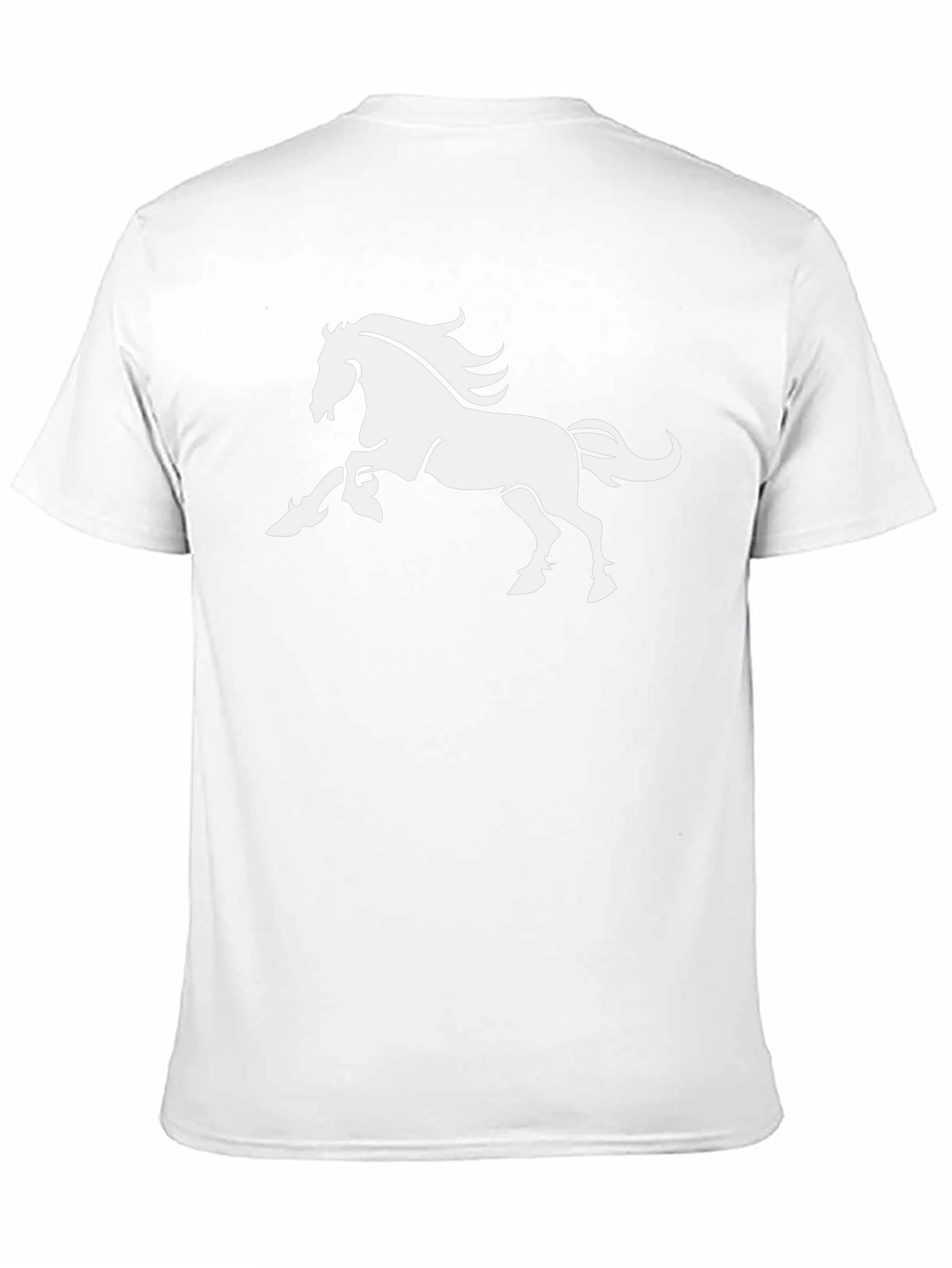 Bold Black Tee with Majestic White Horse Graphic