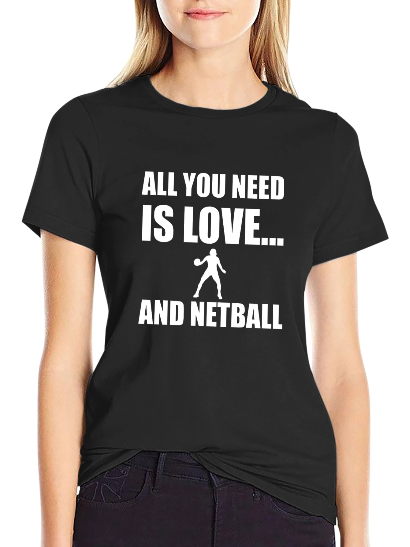 Love and Netball Black Graphic T-Shirt