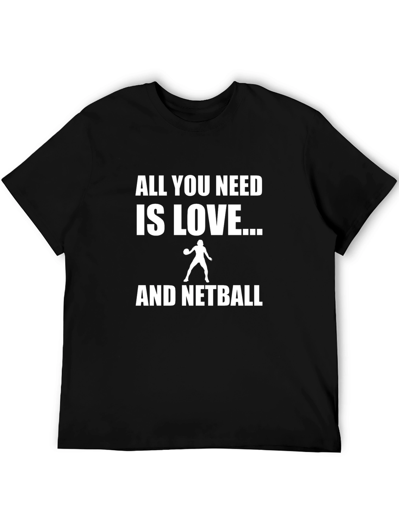 Love and Netball Black Graphic T-Shirt