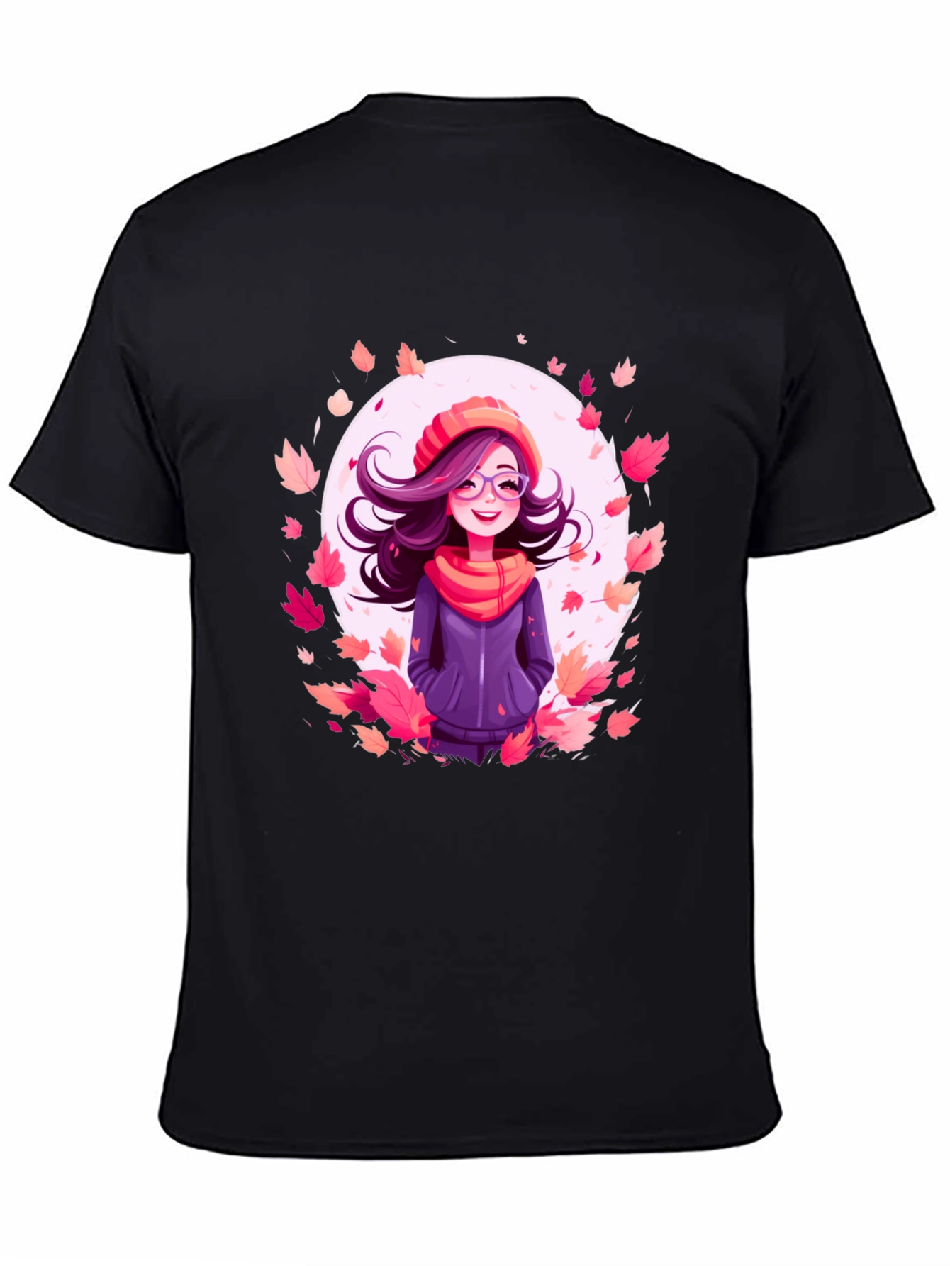 Autumn Girl Graphic Tee - Black T-Shirt