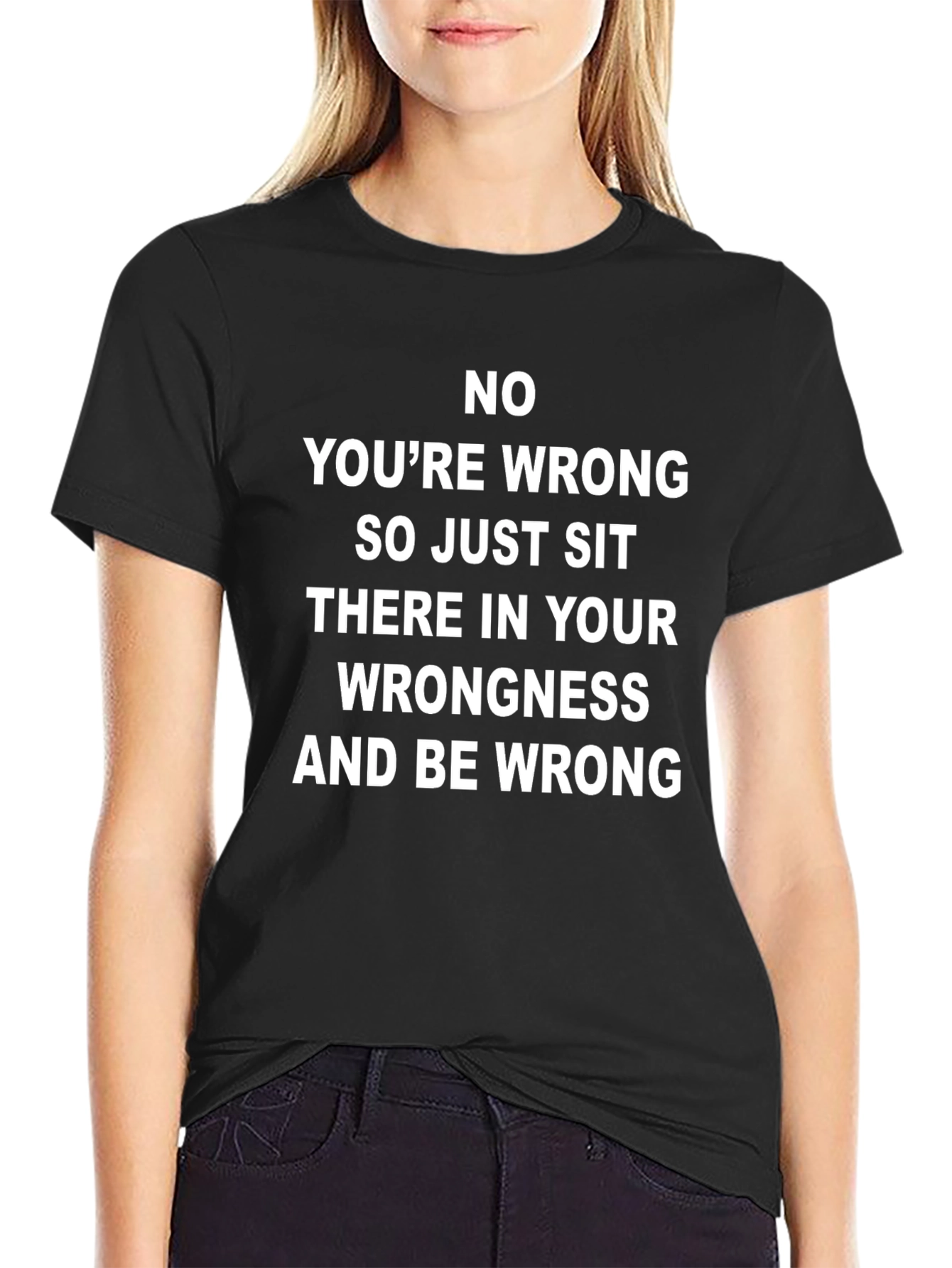 Funny Wrong Graphic Tee - Casual Black T-Shirt