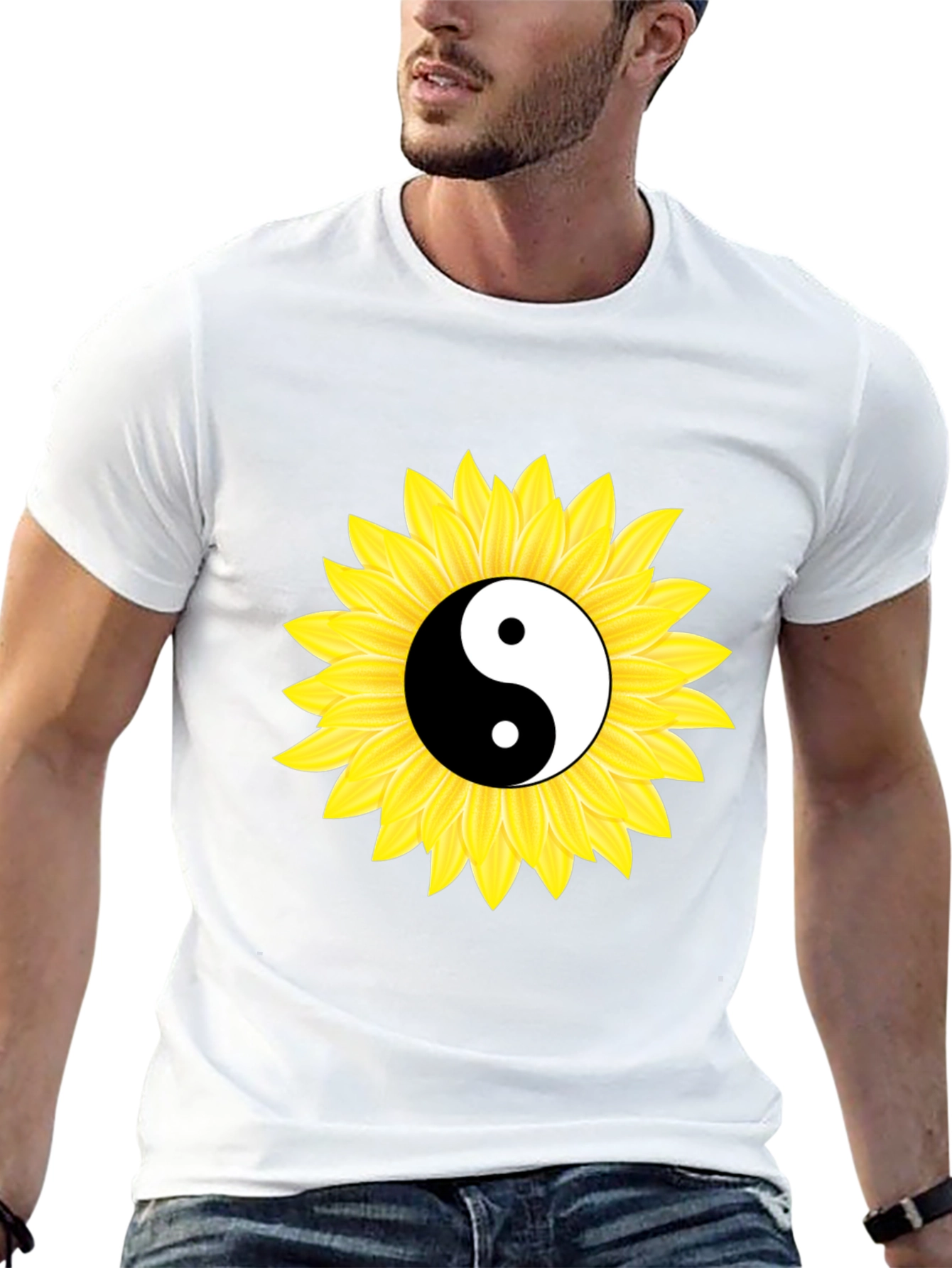 Yin Yang Sunflower Graphic Tee