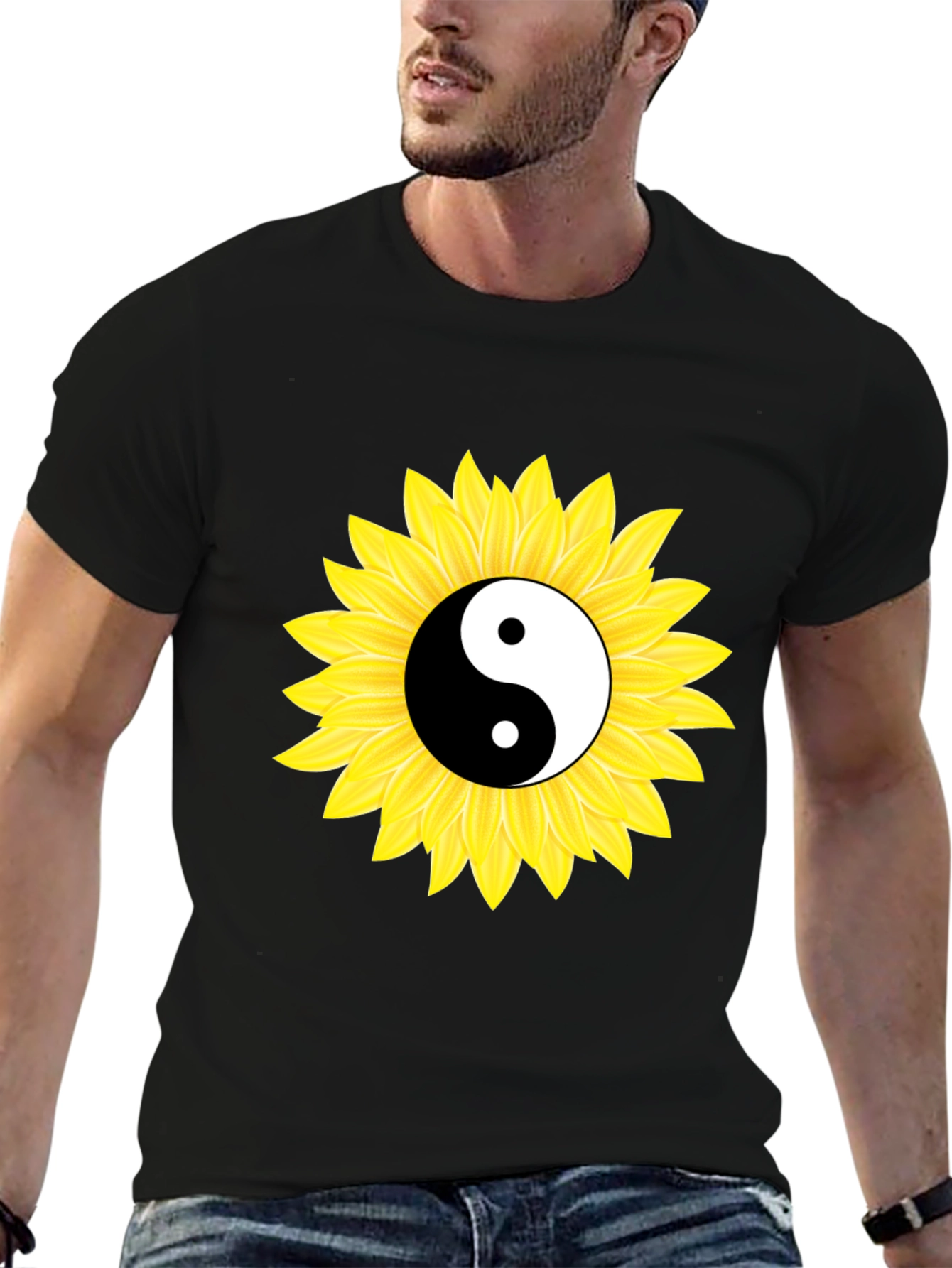 Yin Yang Sunflower Graphic Tee