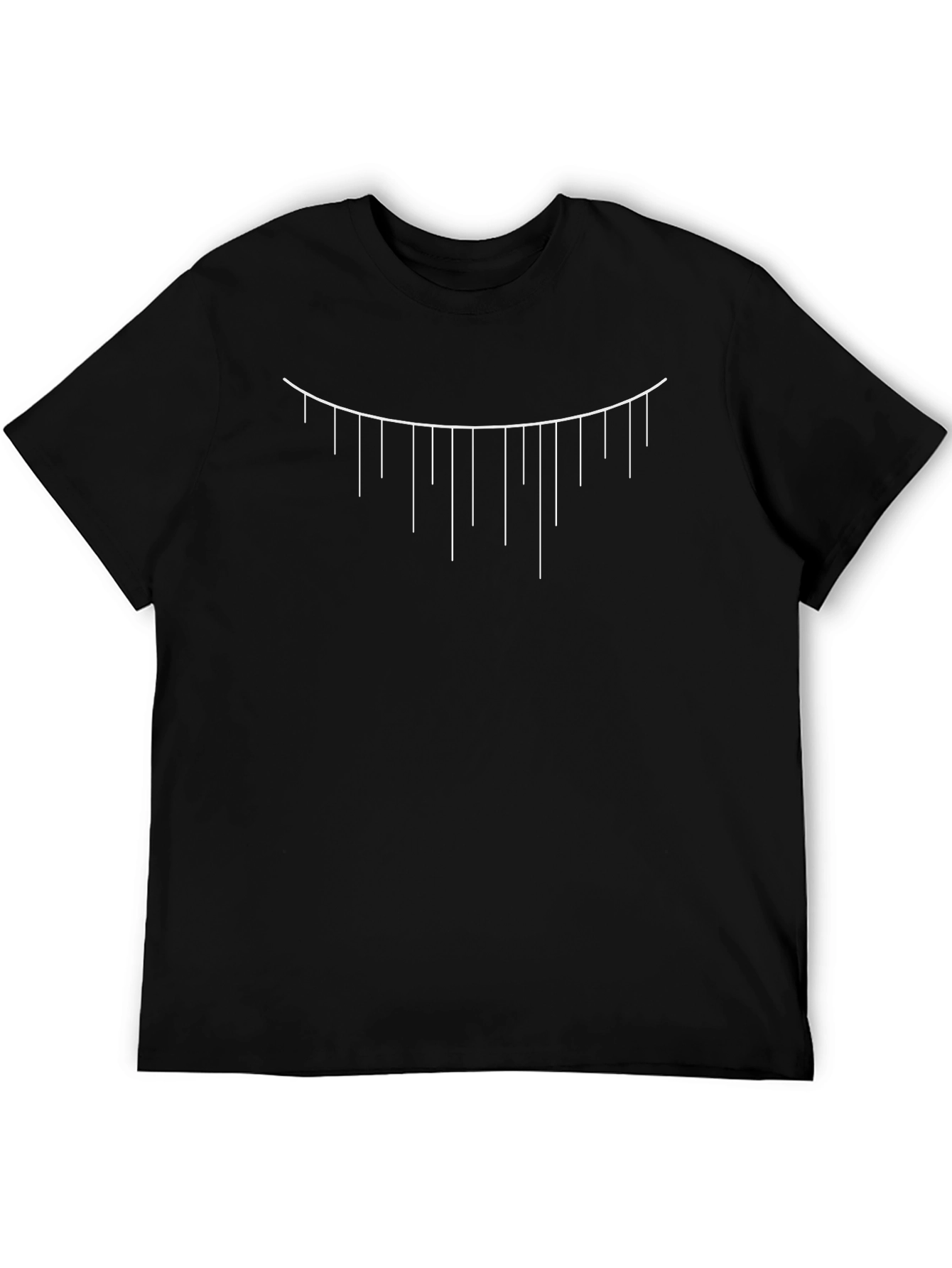 Minimalist Line Graphic Black T-Shirt