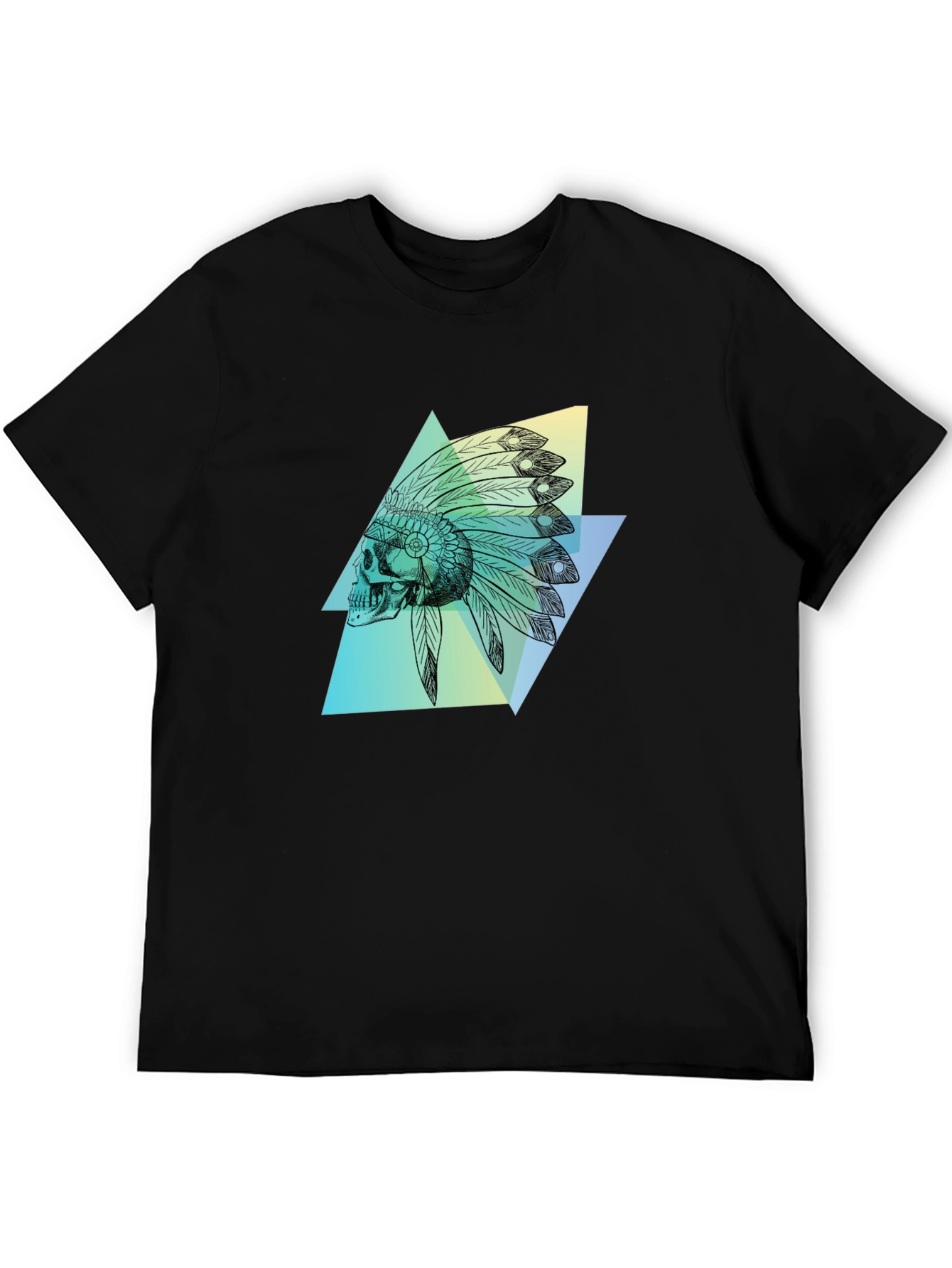 Skull Headdress Graphic Tee - Black