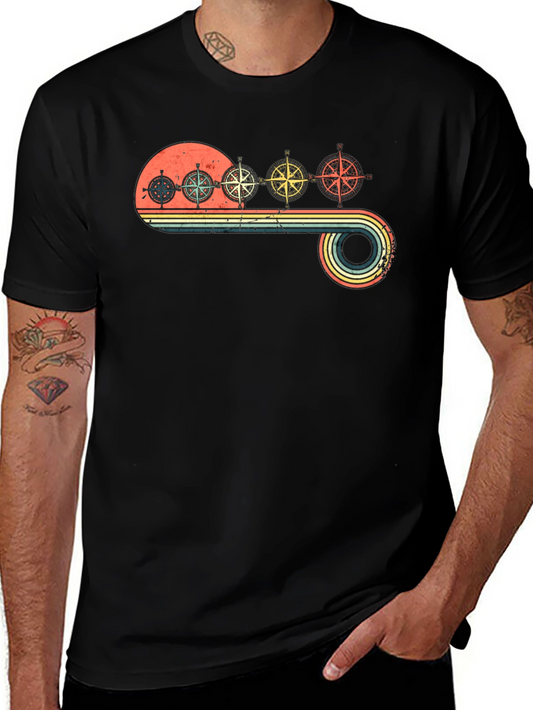 Vintage Compass T-Shirt - Retro Nautical Design