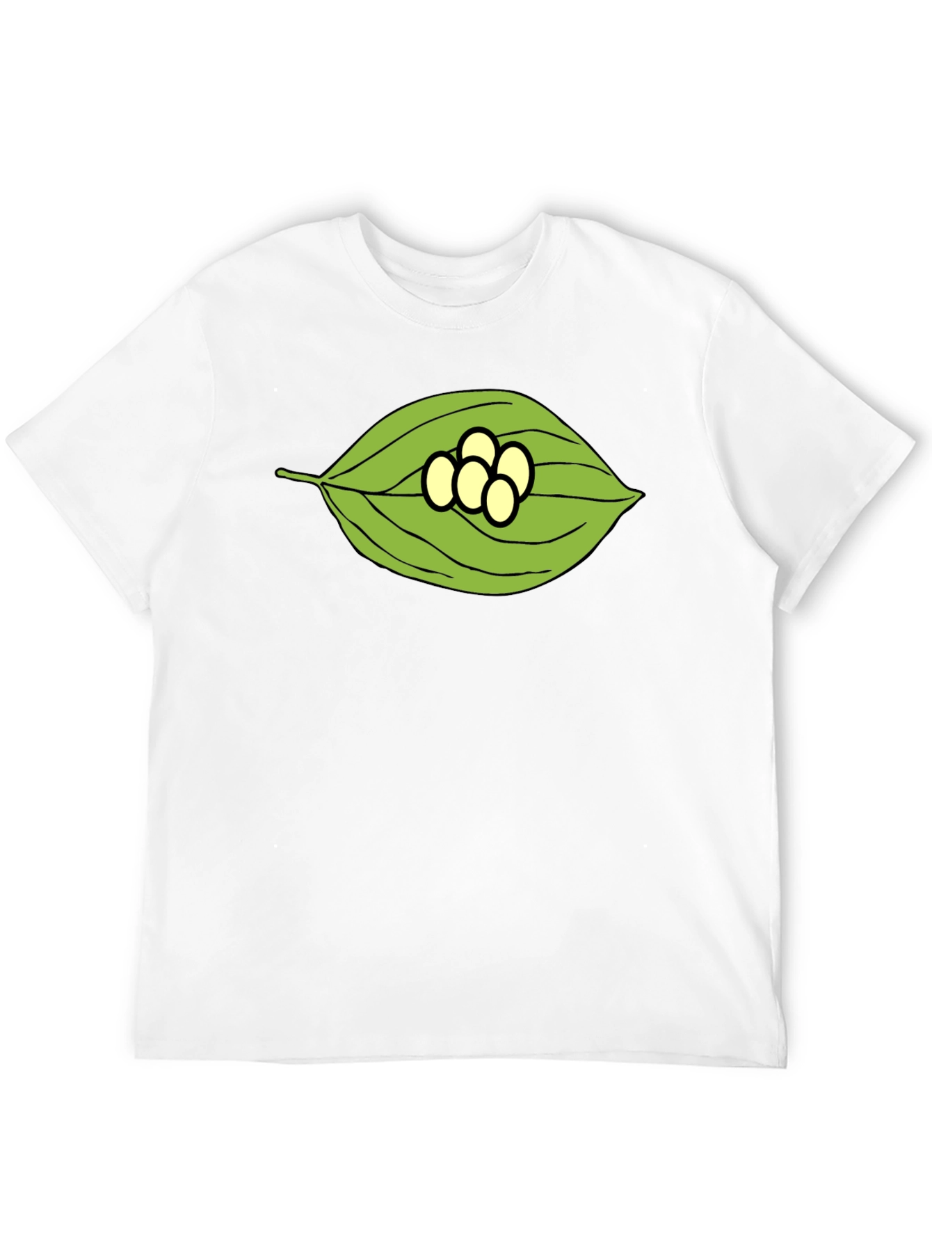 Leaf and Eggs Graphic Black T-Shirt