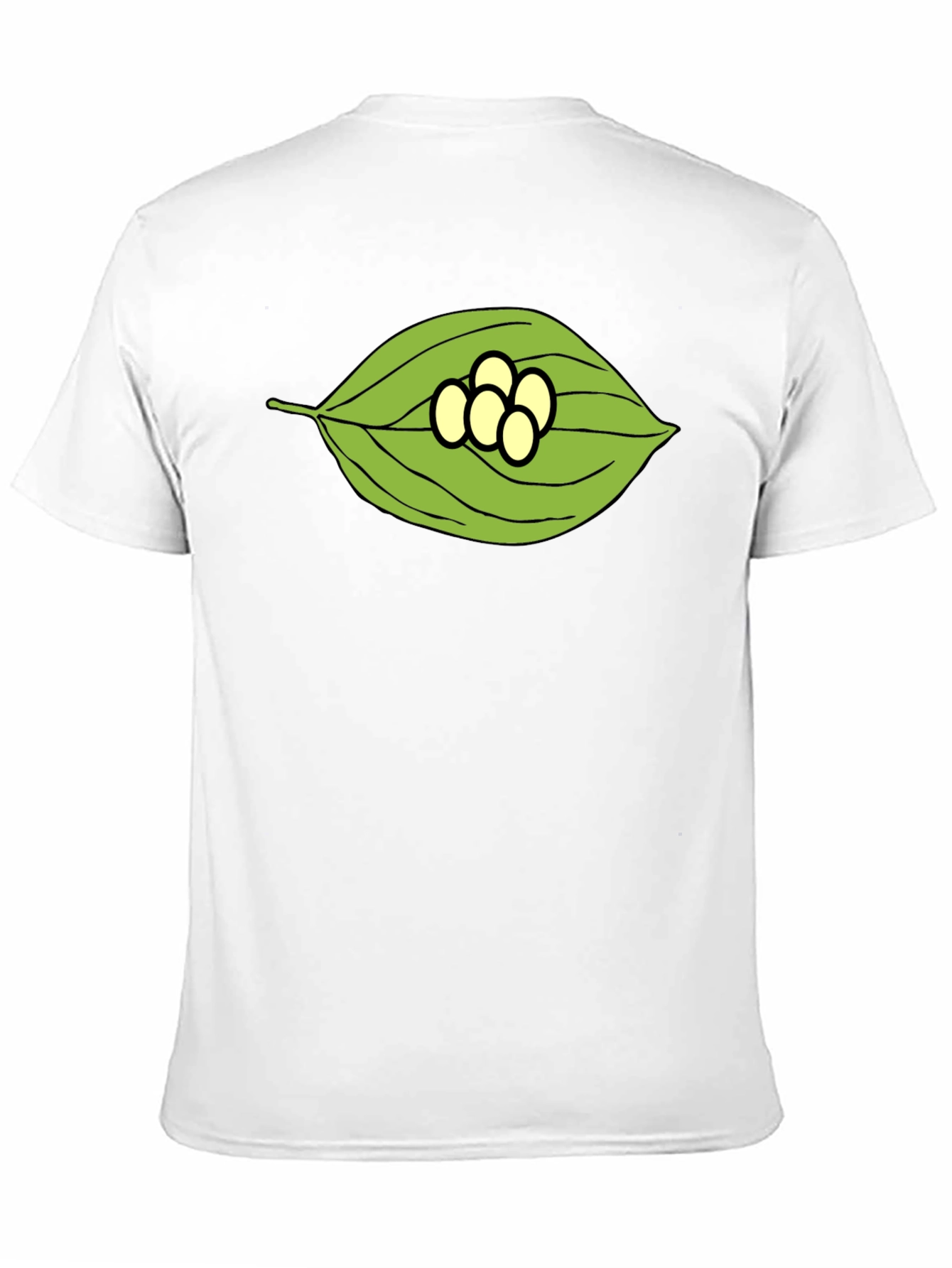 Leaf and Eggs Graphic Black T-Shirt