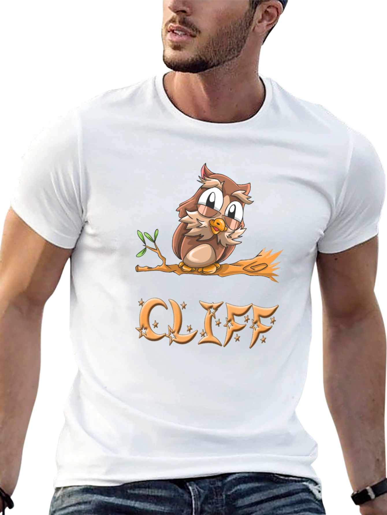 Cliff Owl Graphic Tee - Mens Black Cotton T-Shirt