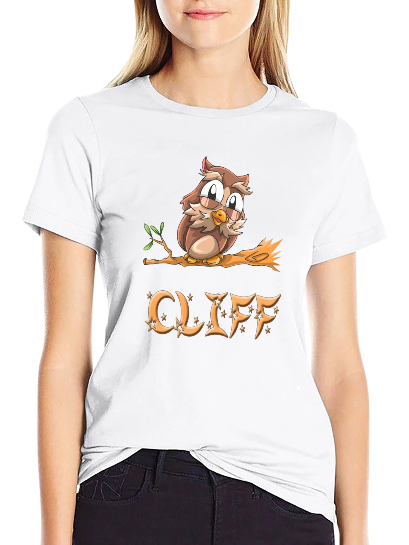 Cliff Owl Graphic Tee - Mens Black Cotton T-Shirt