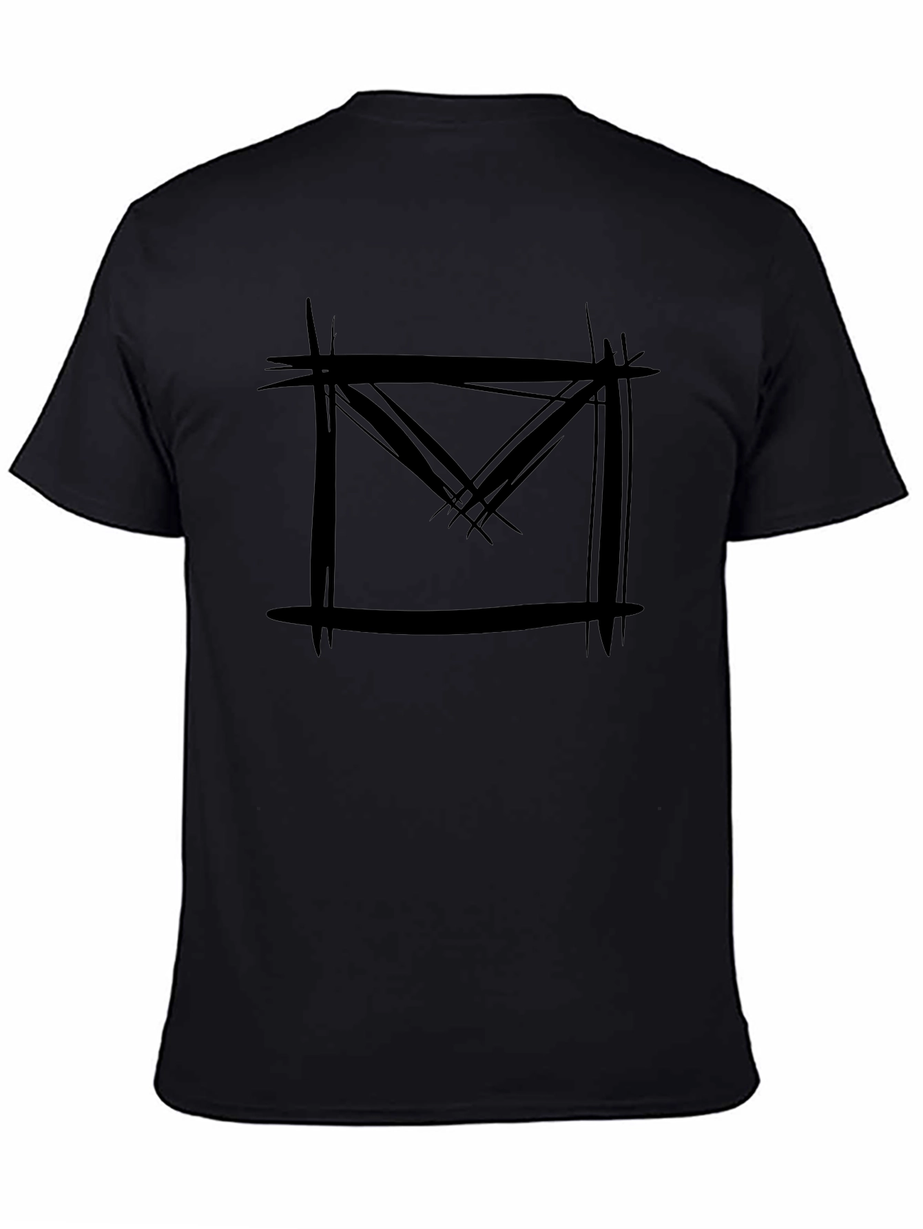 Abstract Black Graphic Tee - Edgy Streetwear