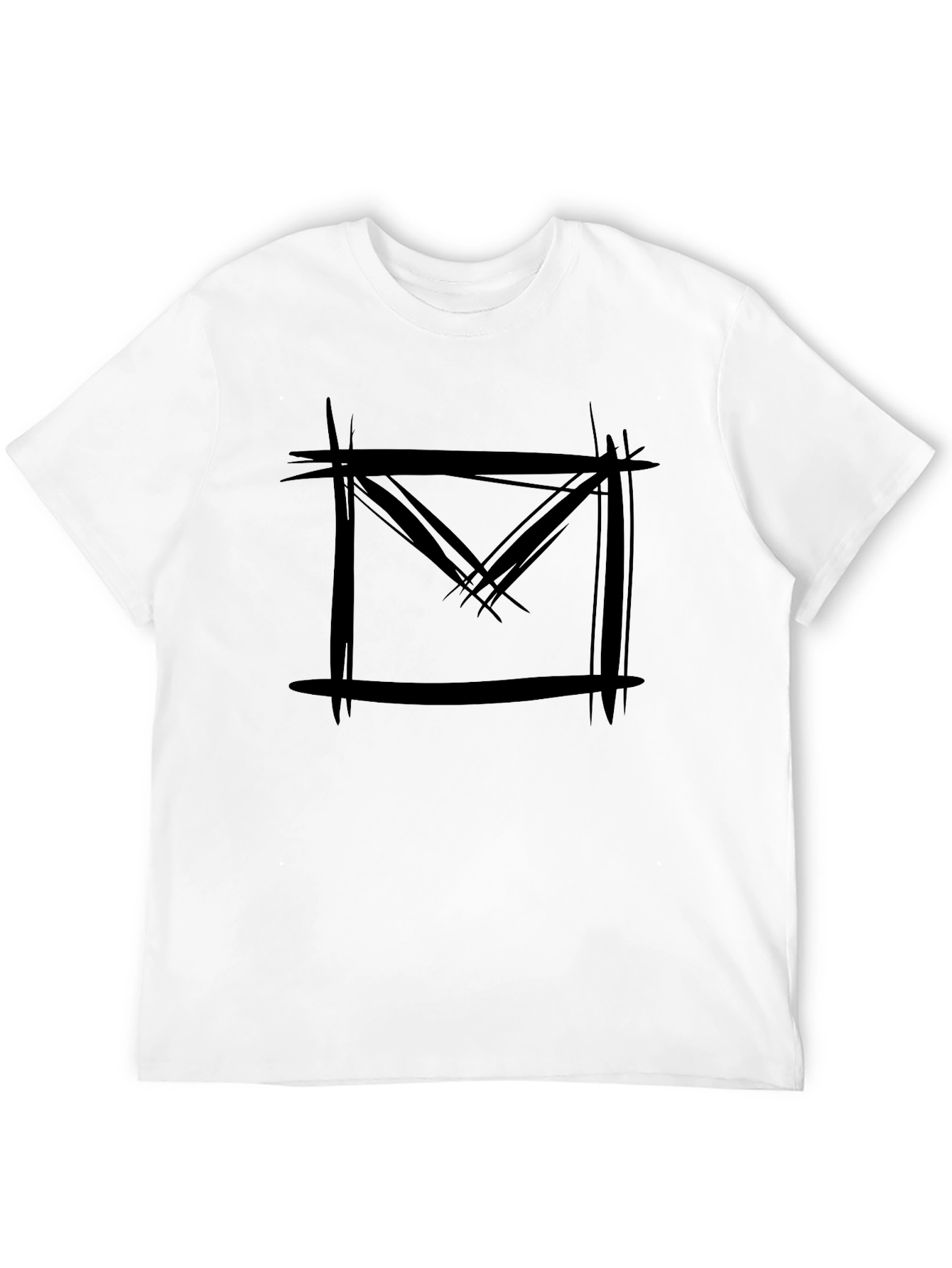 Abstract Black Graphic Tee - Edgy Streetwear