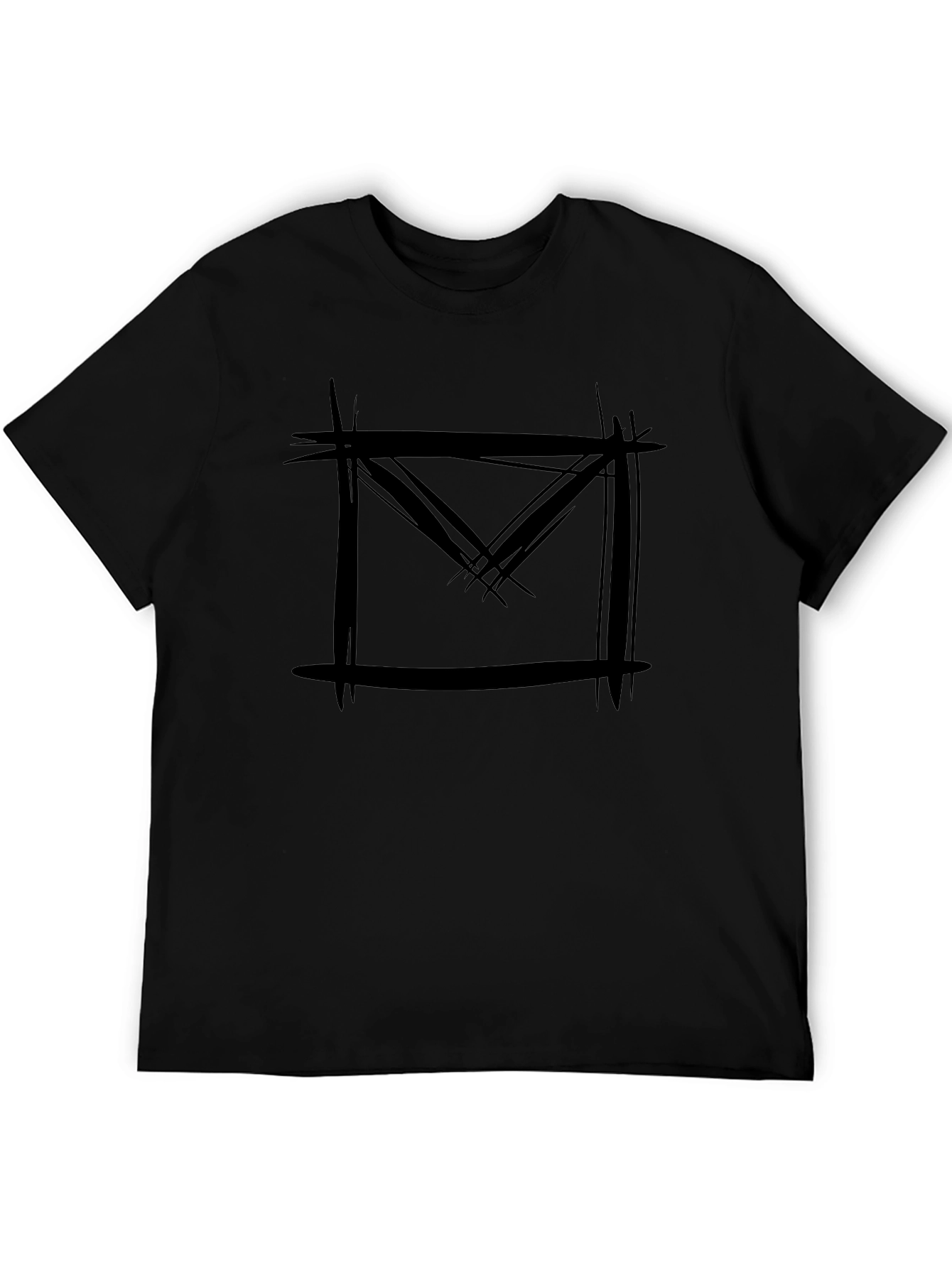Abstract Black Graphic Tee - Edgy Streetwear