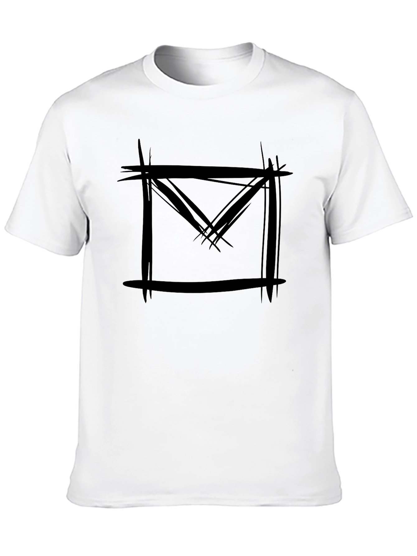 Abstract Black Graphic Tee - Edgy Streetwear
