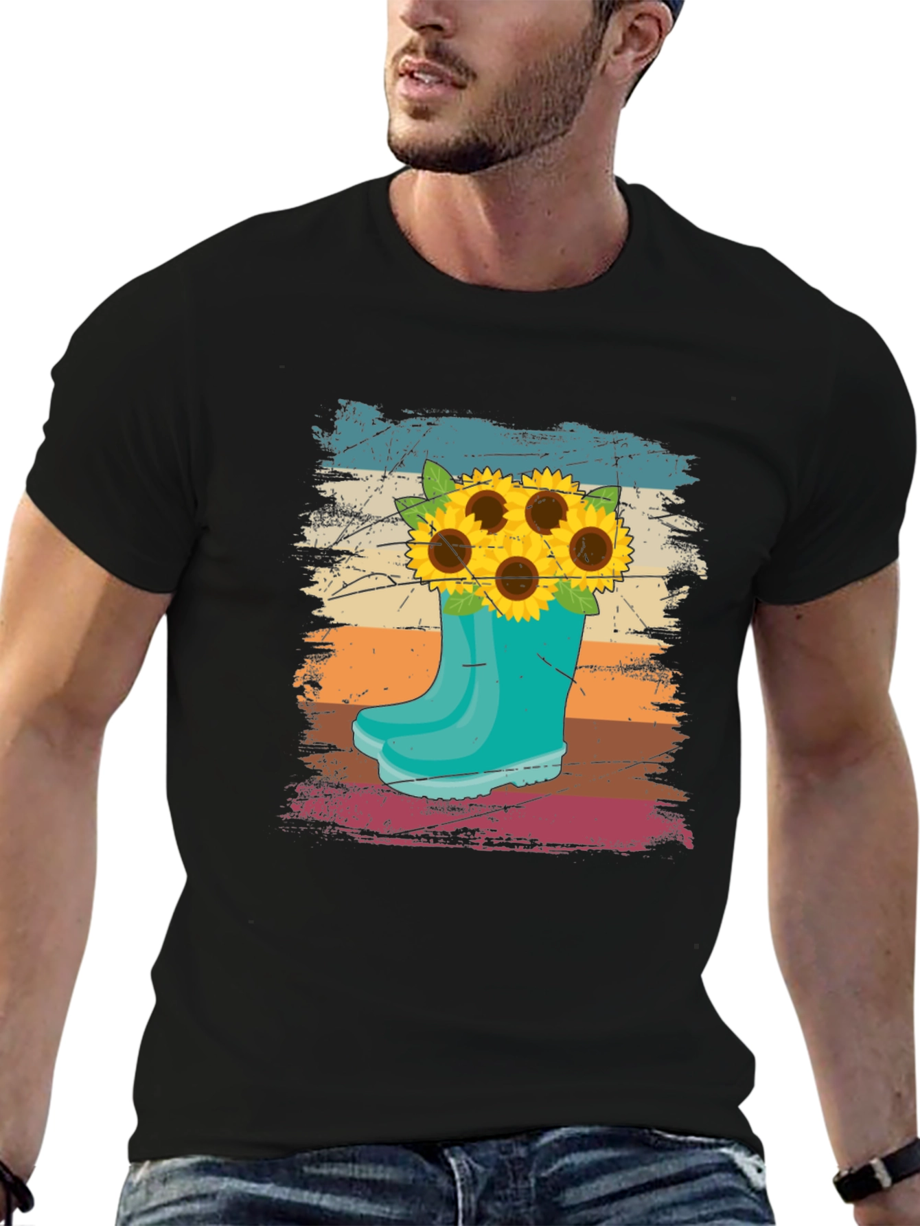 Sunflower in Boot Graphic T-Shirt