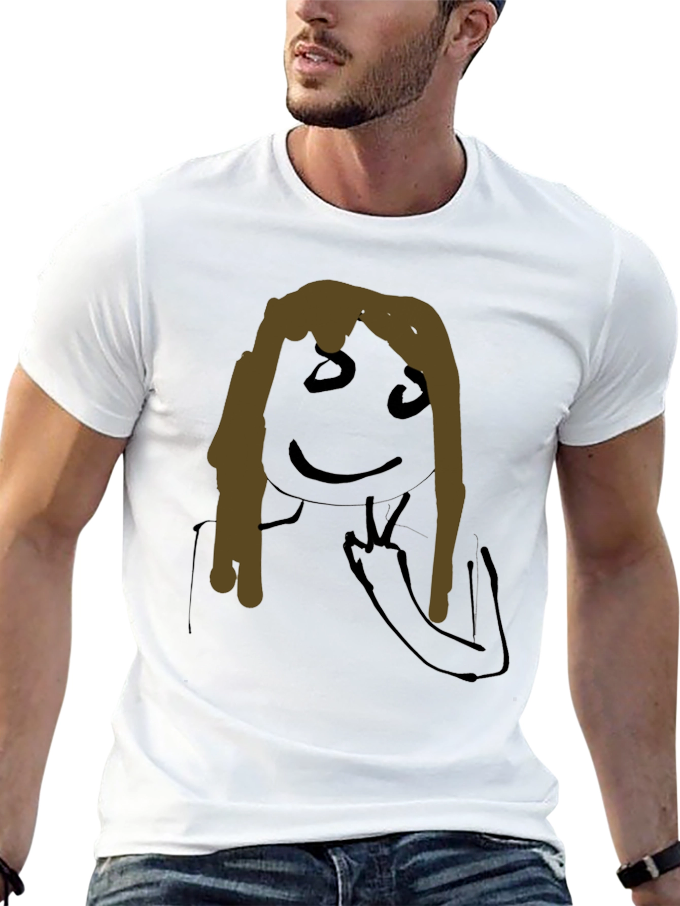 Unique Hand-Drawn Graphic Black T-Shirt