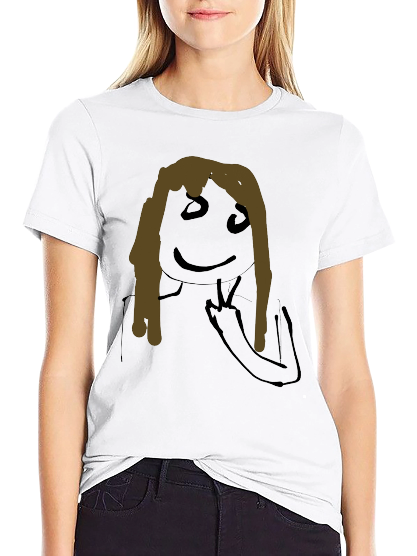 Unique Hand-Drawn Graphic Black T-Shirt