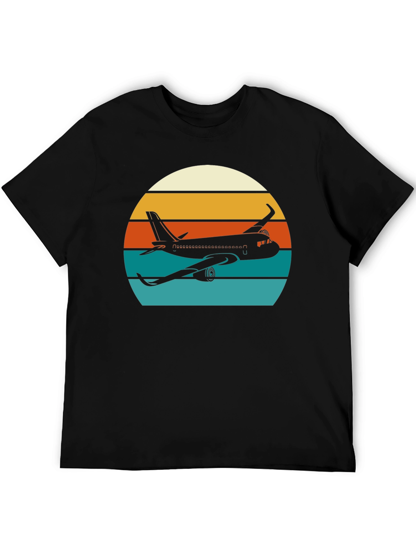 Retro Airplane Sunset Graphic Tee - Aviation Lover Shirt