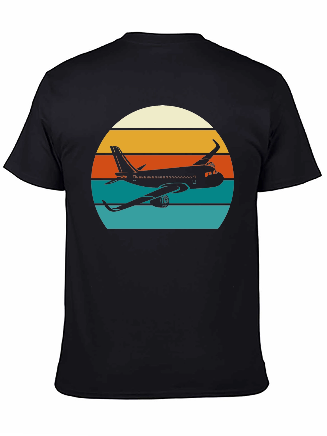 Retro Airplane Sunset Graphic Tee - Aviation Lover Shirt