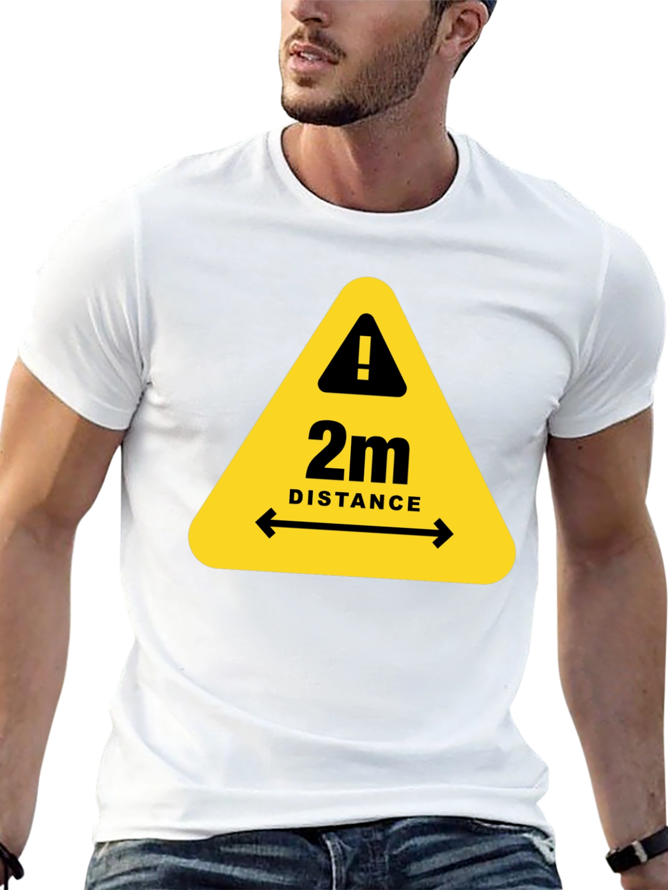 2m Distance Safety T-Shirt - Stay Alert & Protected!