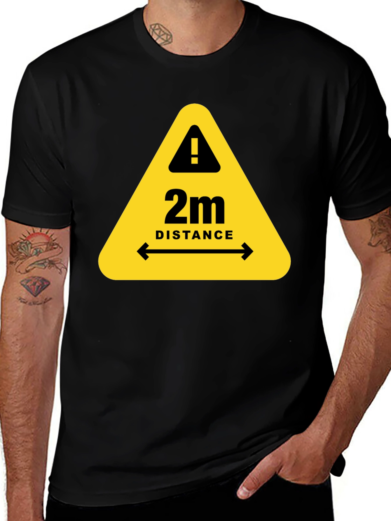 2m Distance Safety T-Shirt - Stay Alert & Protected!