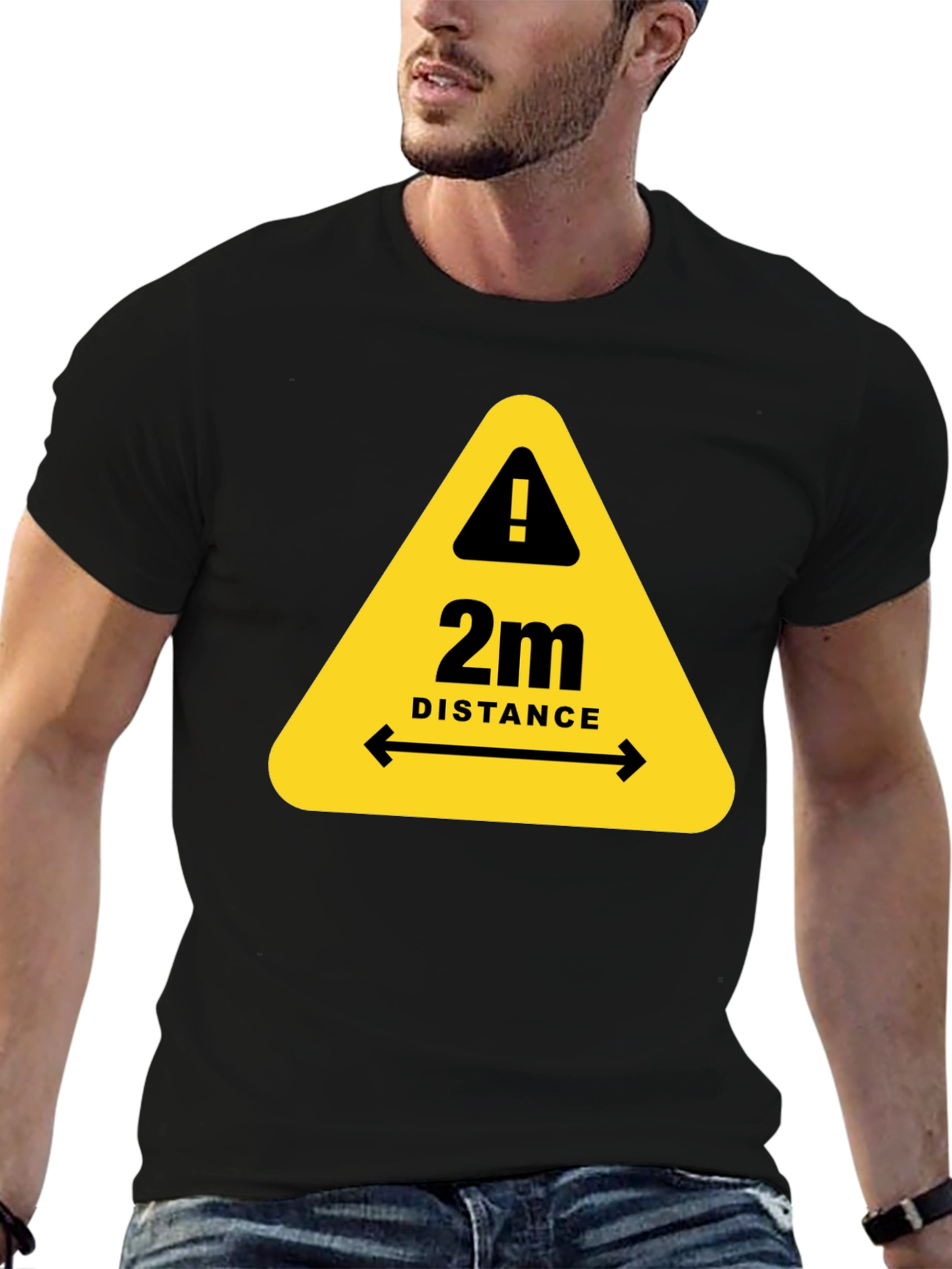 2m Distance Safety T-Shirt - Stay Alert & Protected!