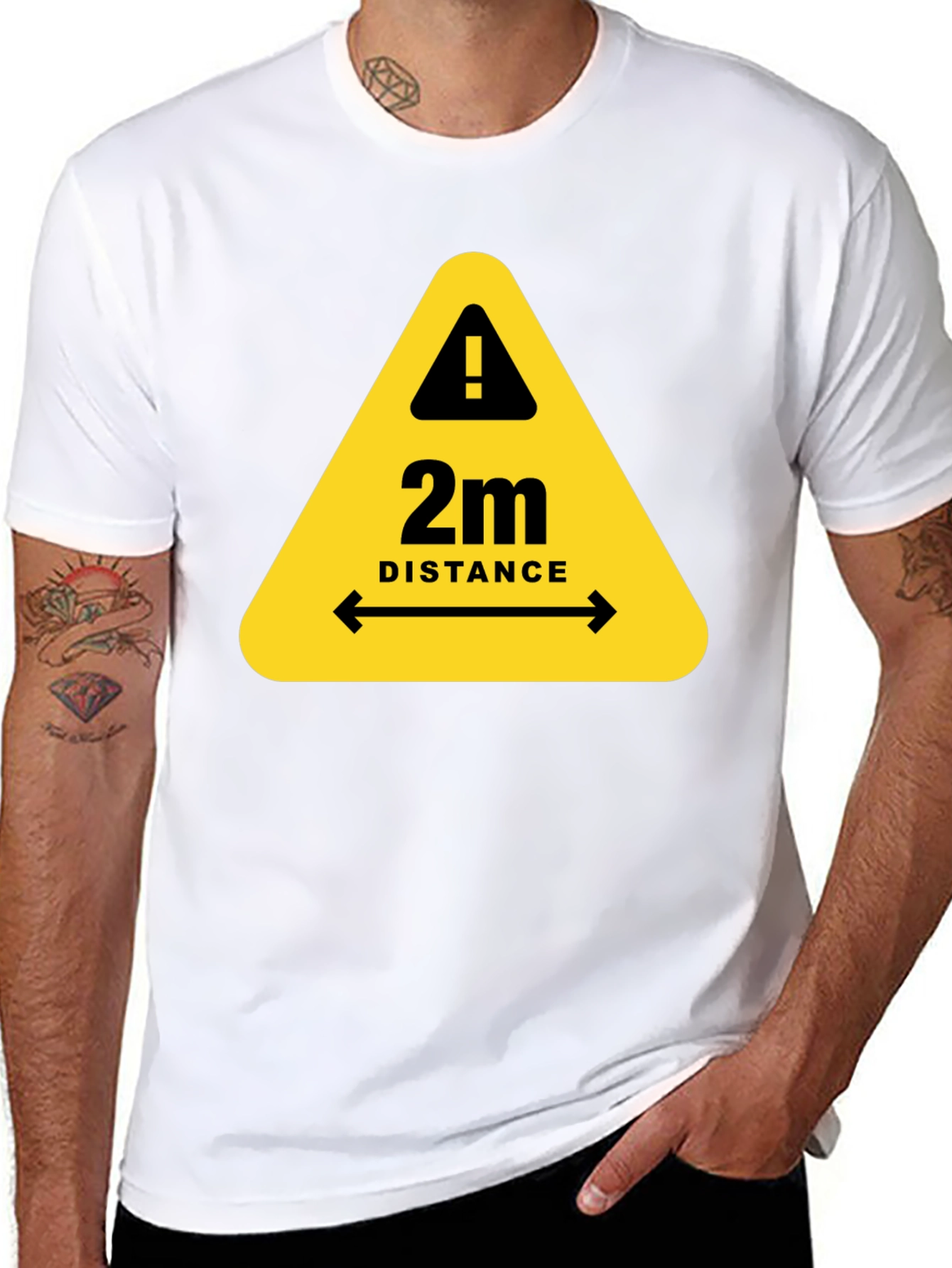 2m Distance Safety T-Shirt - Stay Alert & Protected!