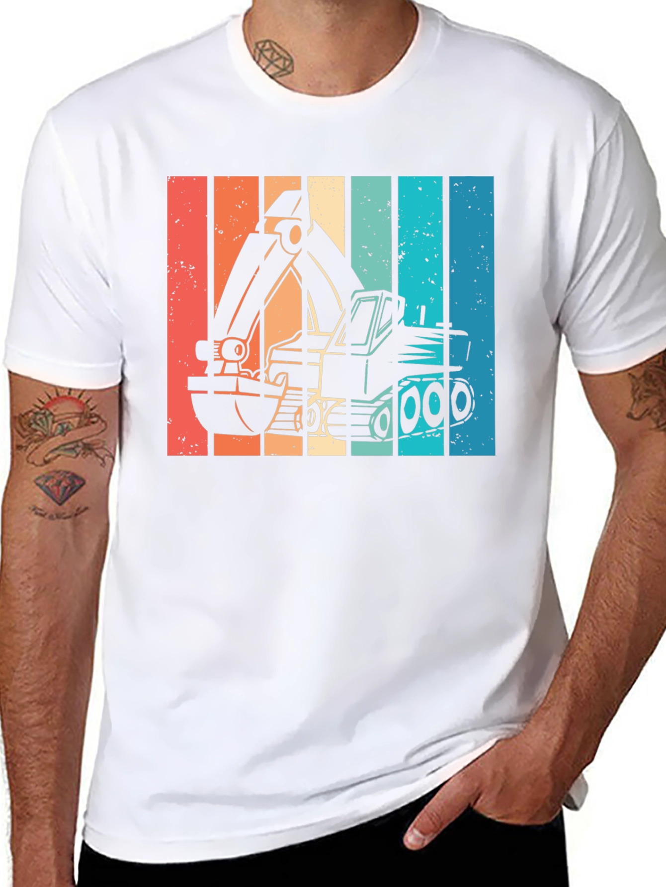 Retro Excavator Graphic T-Shirt